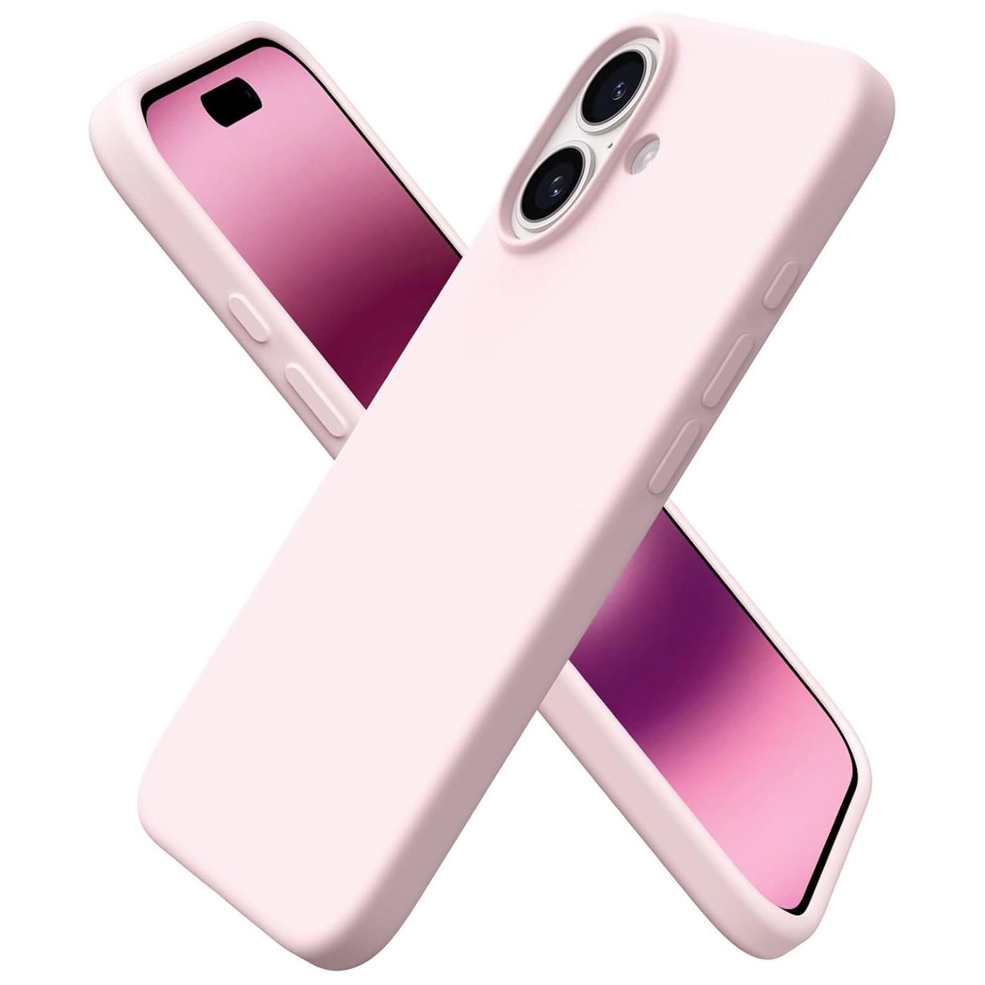CoolGadget Handyhülle Silikon Case für das Apple iPhone 16 Slim TPU Cover 6,1 Zoll, Weiche Schutz Hülle mit Innen Fleece aus Stoff Handy Tasche