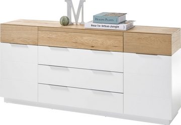 MCA furniture Sideboard Dubai, weiß Matt mit Absetzungen in Eiche