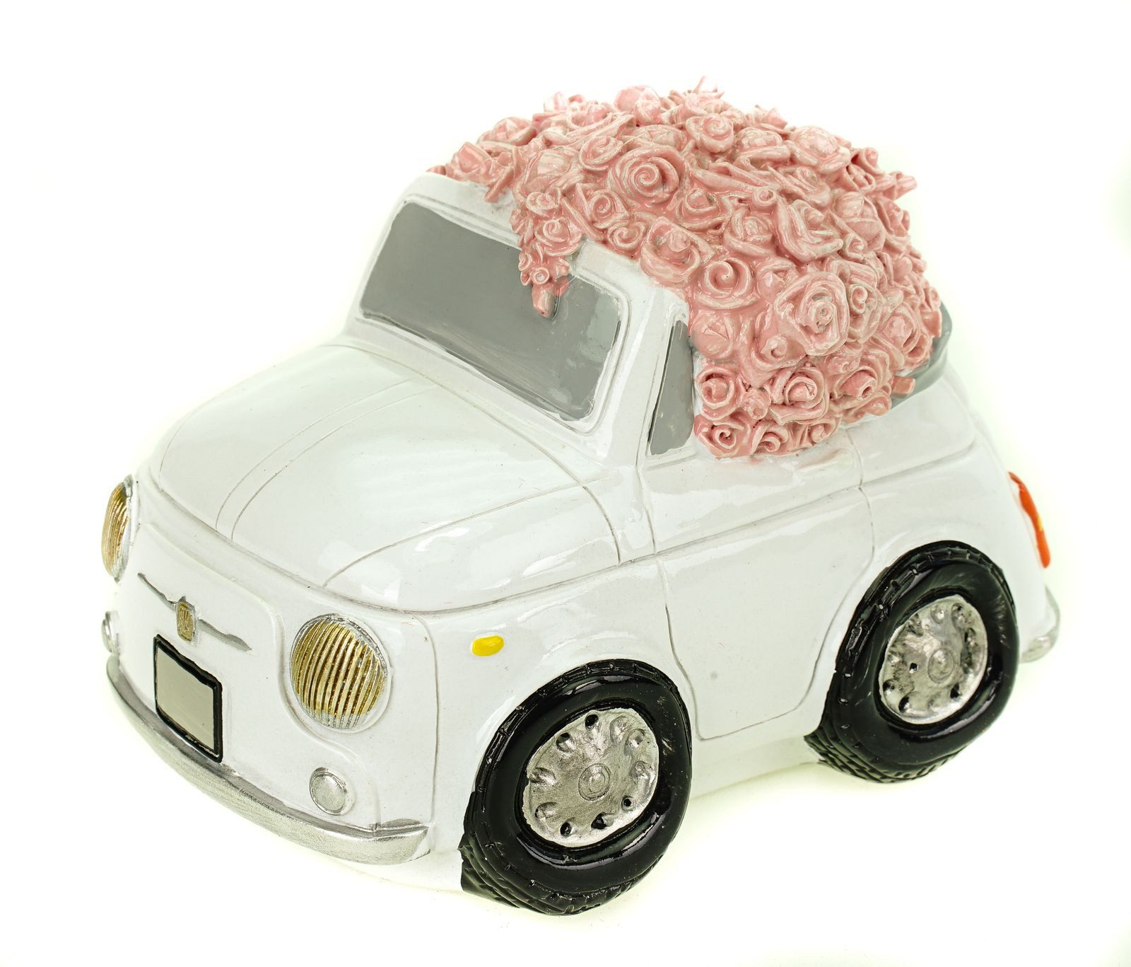 Udo Schmidt Bremen...das Original Spardose Spardose Hochzeitauto mit Rosen 14 cm Polyresin Sparschwein Hochzeit