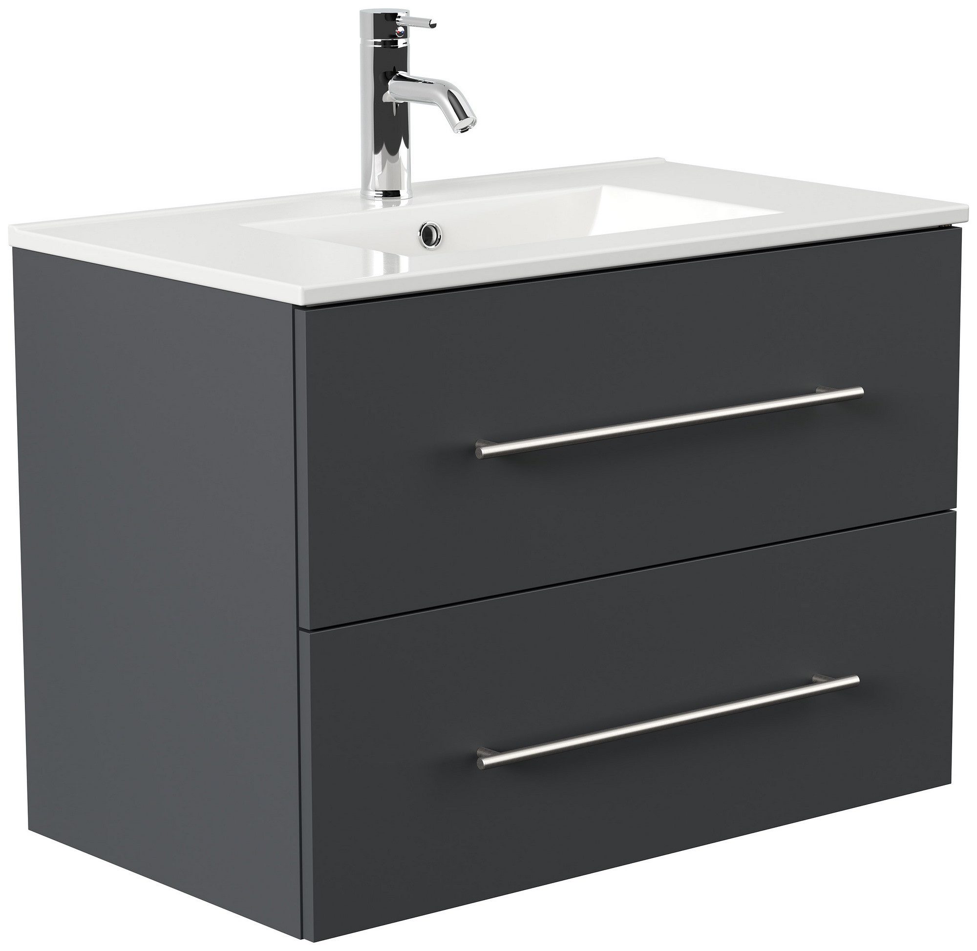Posseik Badmöbel-Set Badmöbel Waschplatz "Homeline 80" Grafit