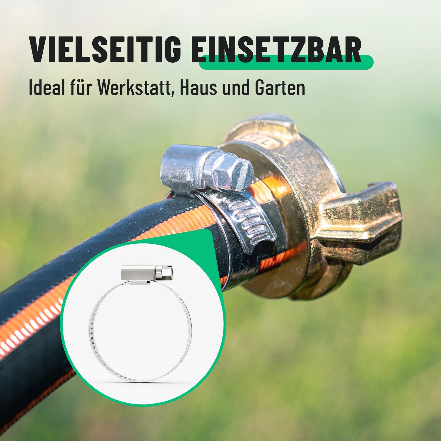 greate. Schlauchschelle 10x Schlauchschellen Edelstahl 32-50 mm - Einstellbare Schlauchschelle, (10-St)