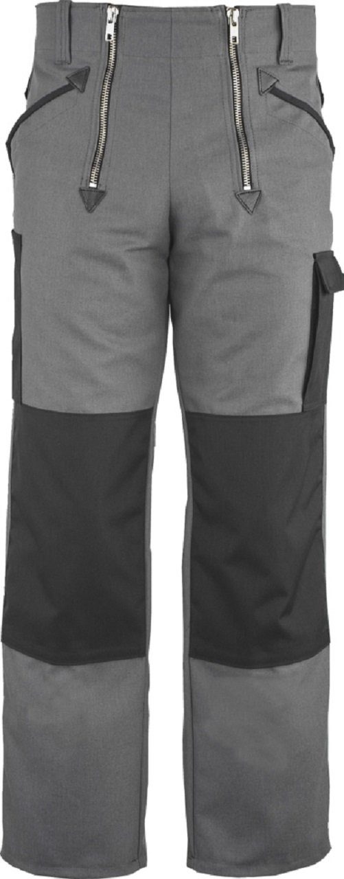 JOB Arbeitshose Zunfthose Grau – Canvas Hose mit Kniepolstertaschen