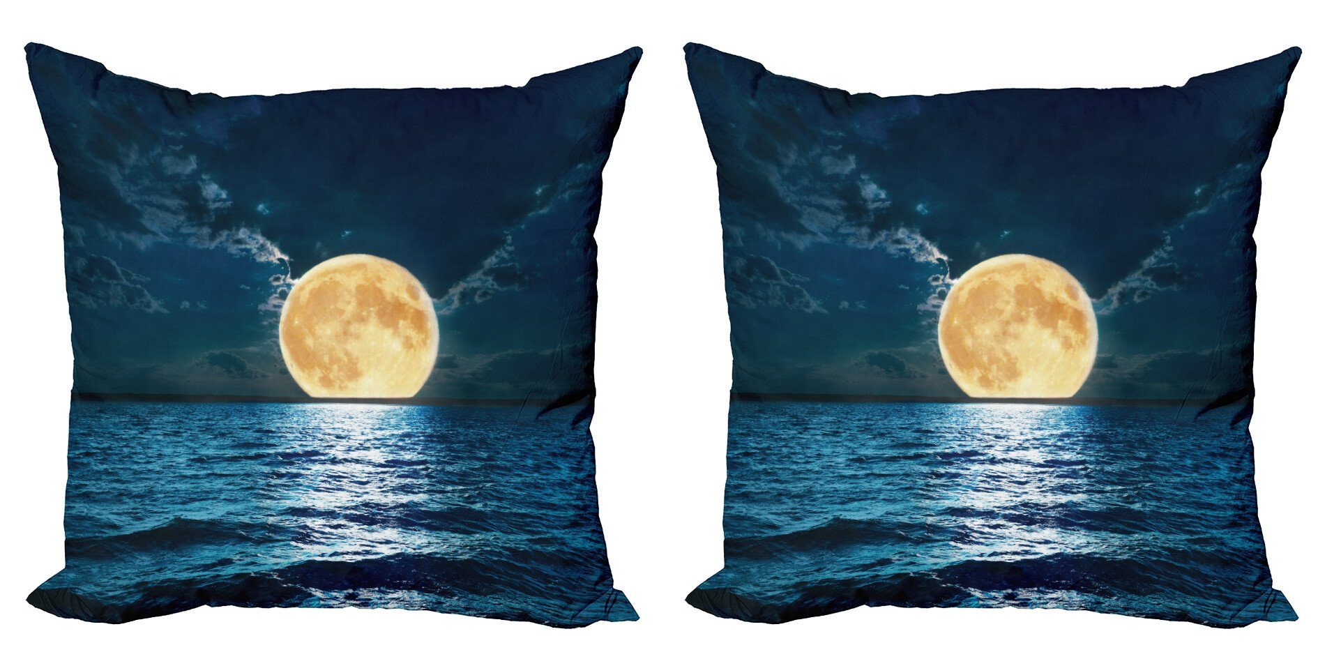 Kissenbezüge Modern Accent Doppelseitiger Digitaldruck, Abakuhaus (2 Stück), Ozean Magie Super-Mond-Entwurf