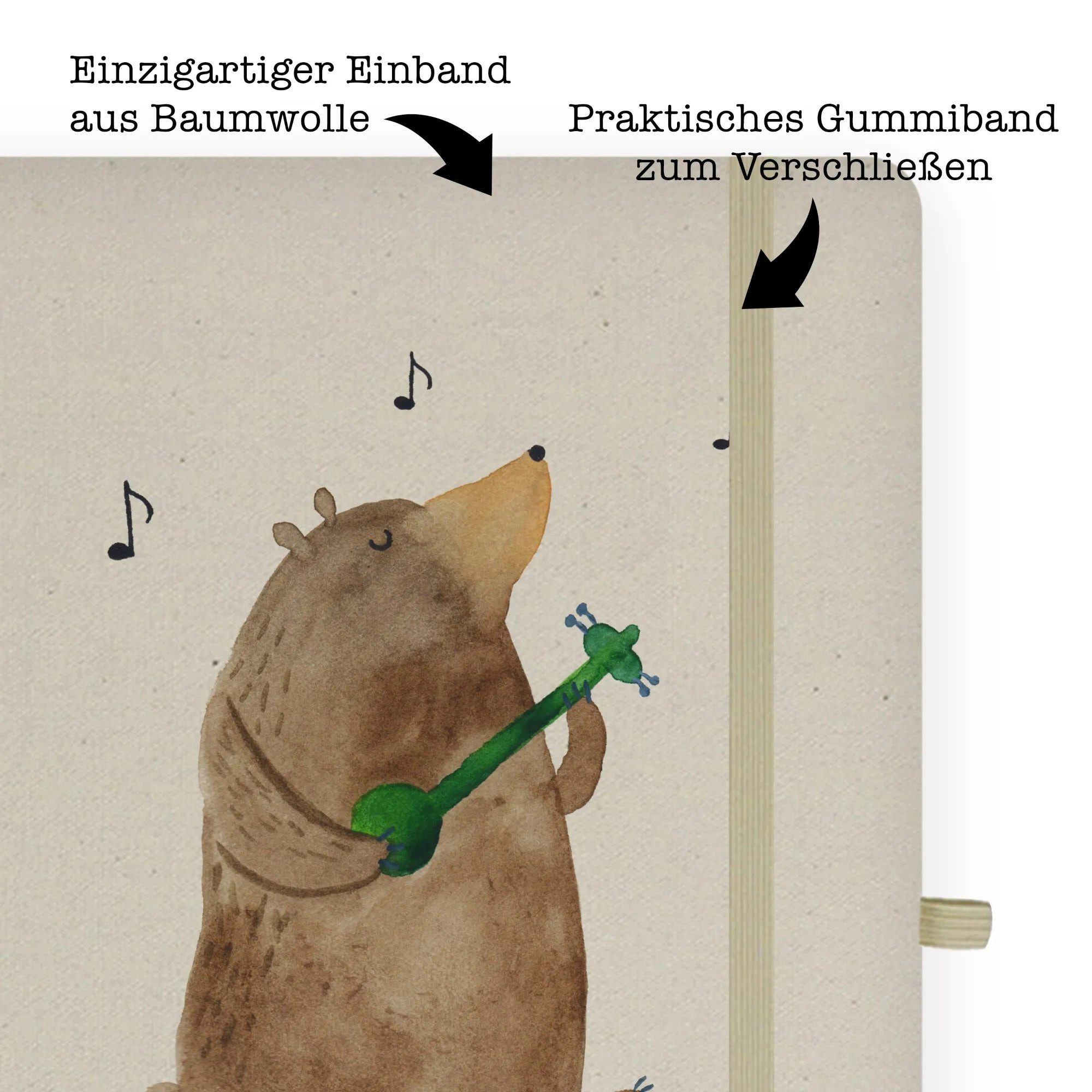 Thumbnail - Mr. & Mrs. Panda Notizbuch Bär Lied - Transparent - Geschenk, Nachhaltiges Notizbuch A4, Teddybä Mr. & Mrs. Panda, Kreat...