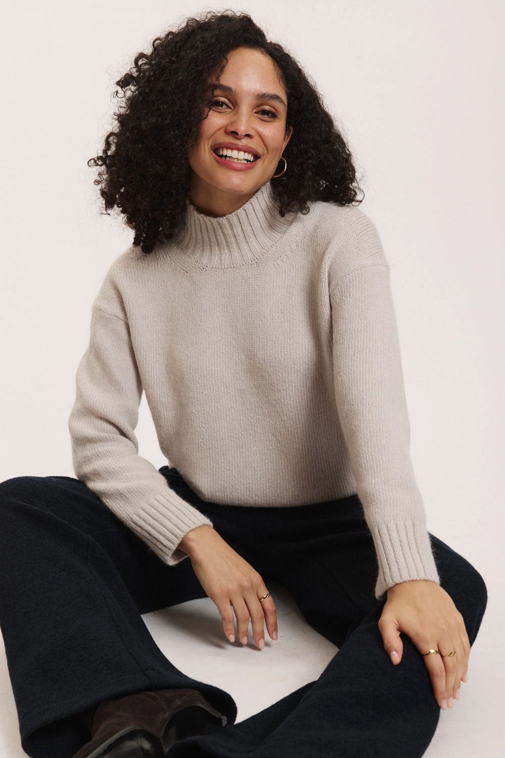 Tranquillo Strickpullover Sweater Adelee aus Alpaka & GOTS-Bio-Baumwolle Flauschiger, kratzfreier Strick aus Alpaka und GOTS-Bio-Baumwolle