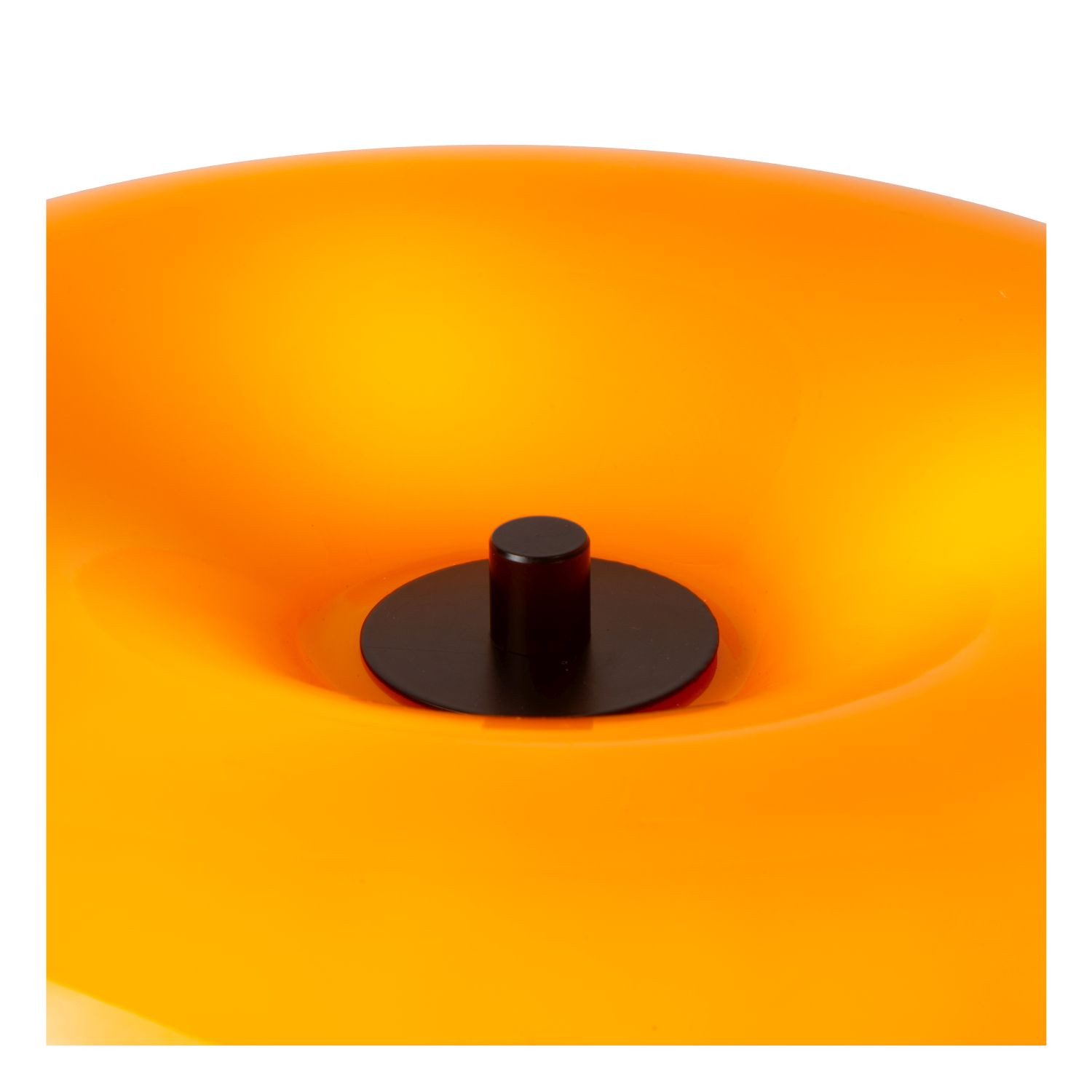 Licht-Erlebnisse Tischleuchte ZARIN, ohne Leuchtmittel, Glas Metall Ø 295 cm rund 10.6 cm hoch Schwarz Orange G9 3-flammig