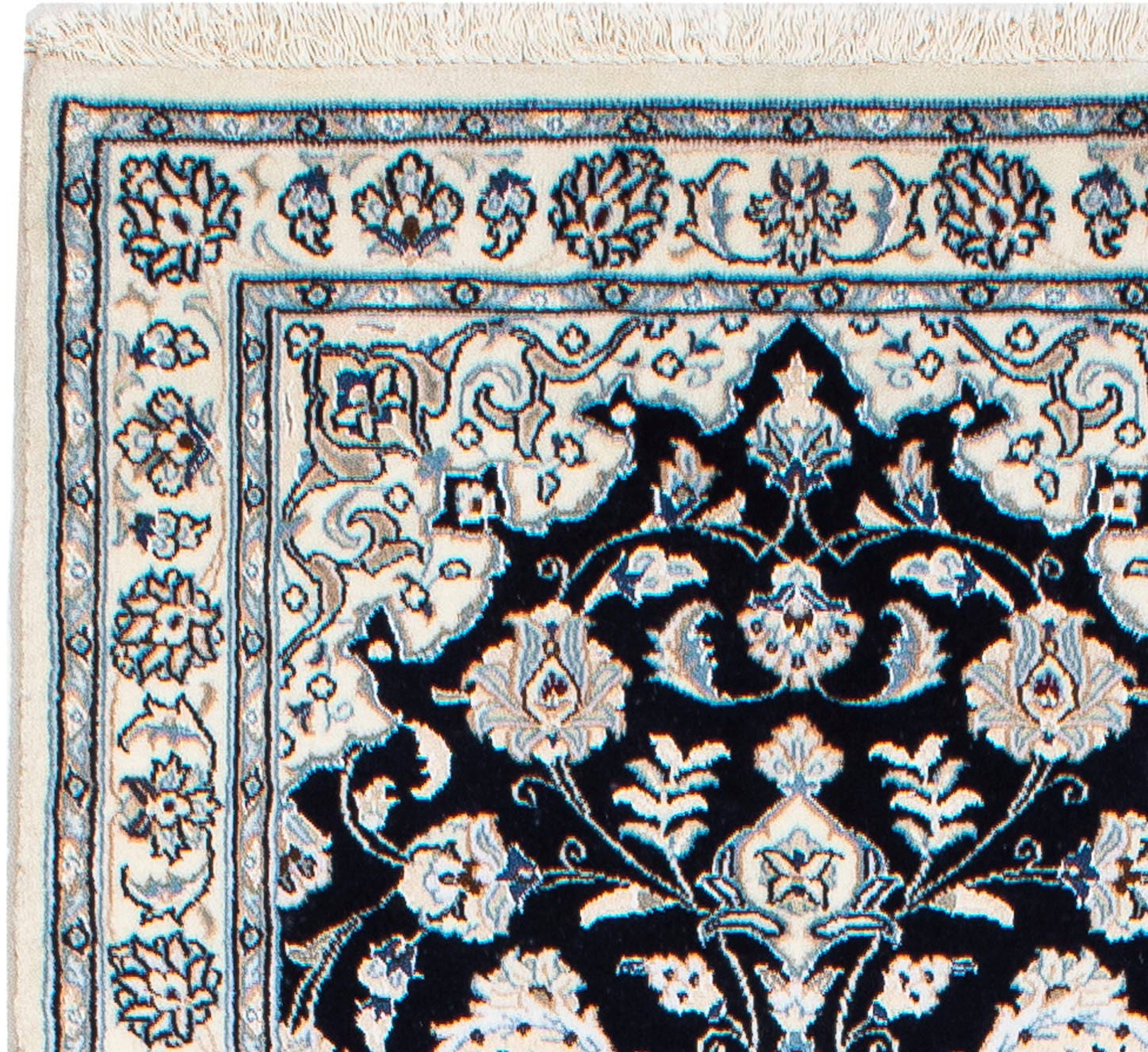 78 - x Nain Orientteppich - Zertifikat mit 10 Perser Einzelstück Höhe: rechteckig, mm, 295 Handgeknüpft, - Royal cm - Wohnzimmer, dunkelblau, morgenland,