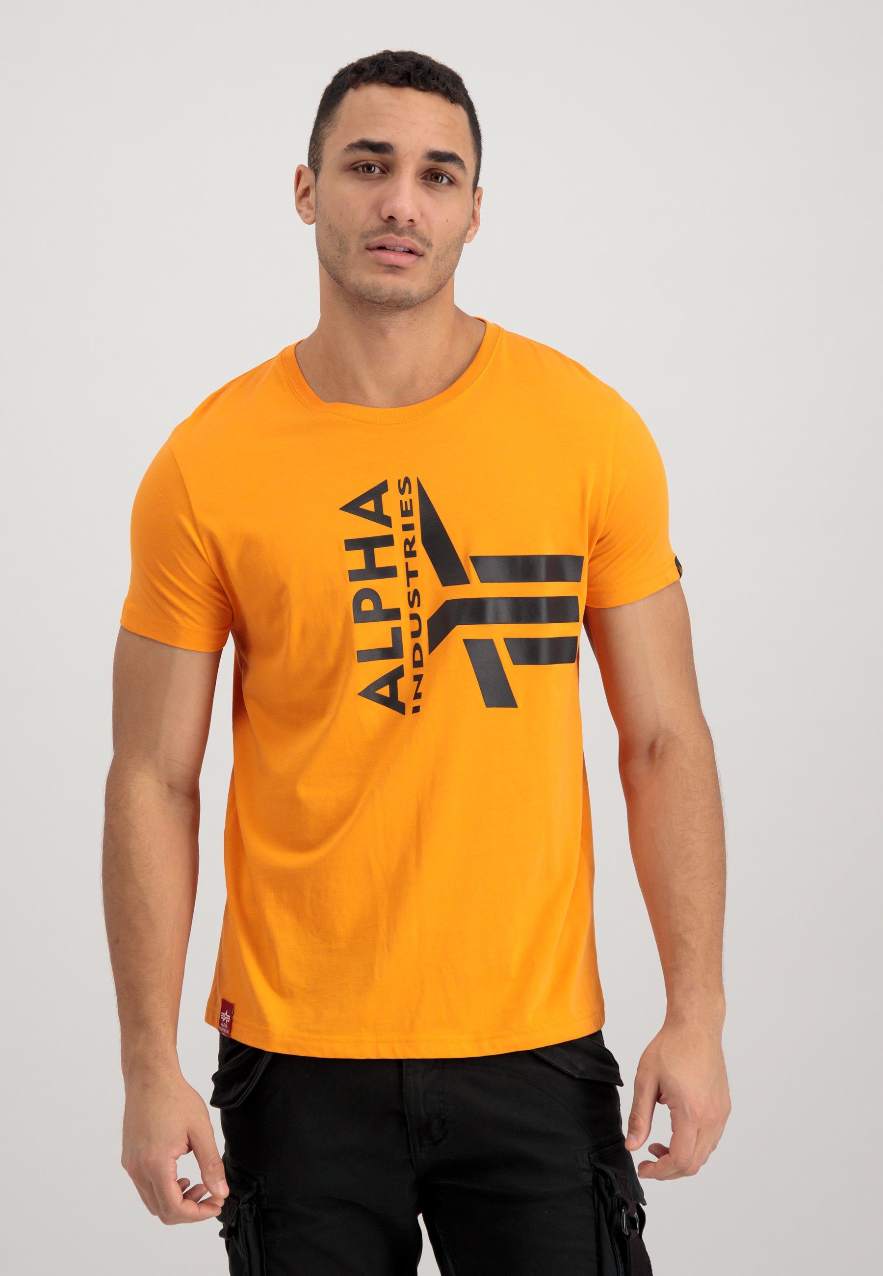 Alpha Industries T-Shirt orange T Logo Industries Men Foam - Alpha T-Shirts Half