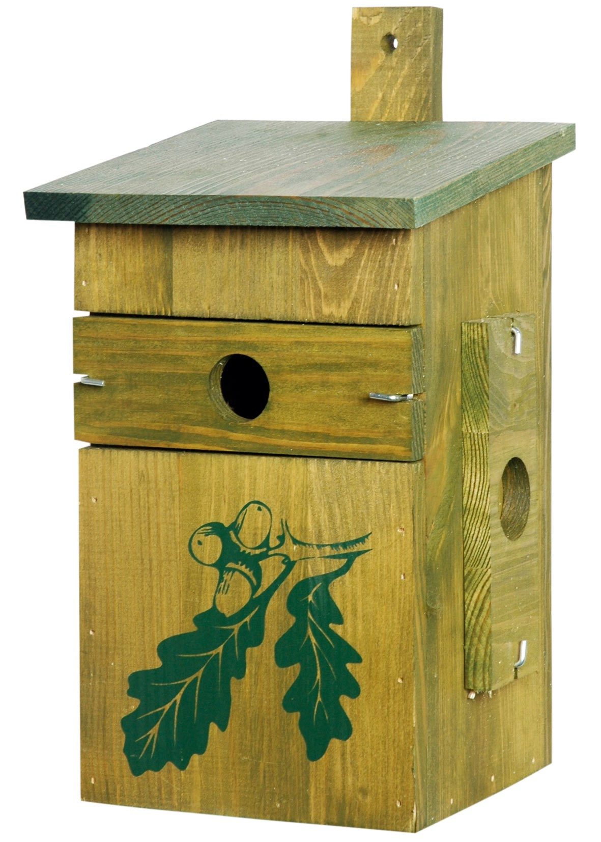 Futterhaus Nistkasten für Vögel, aus Holz, 3 variable Einfluglöcher