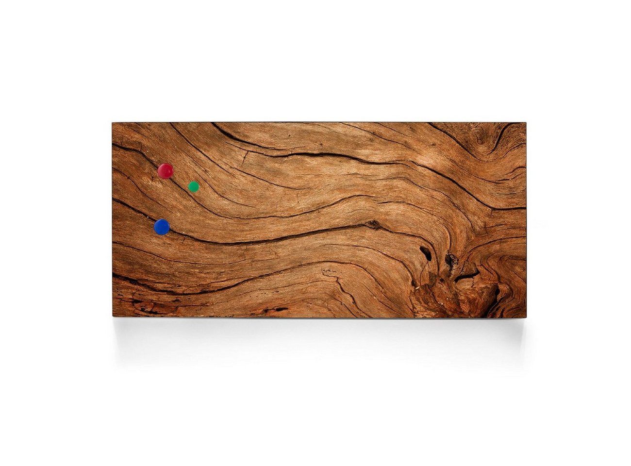 banjado Magnettafel Stahl Trockenes Holz, (inkl. 4 Magnete, Stahlmagnettafel)
