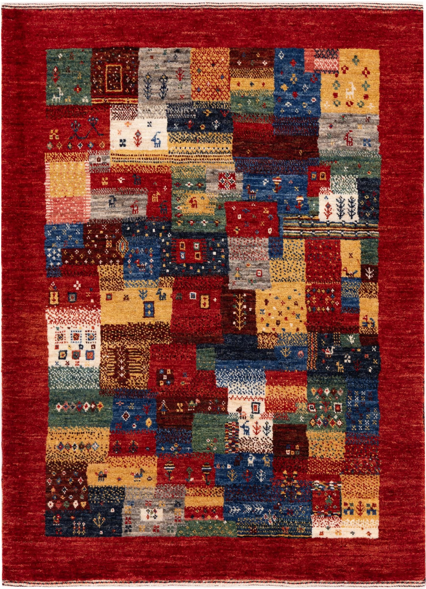 Nain Trading Orientteppich Perser Gabbeh Loribaft Atelier 84x115 Handgeknüpfter Moderner, rechteckig, Höhe: 12 mm