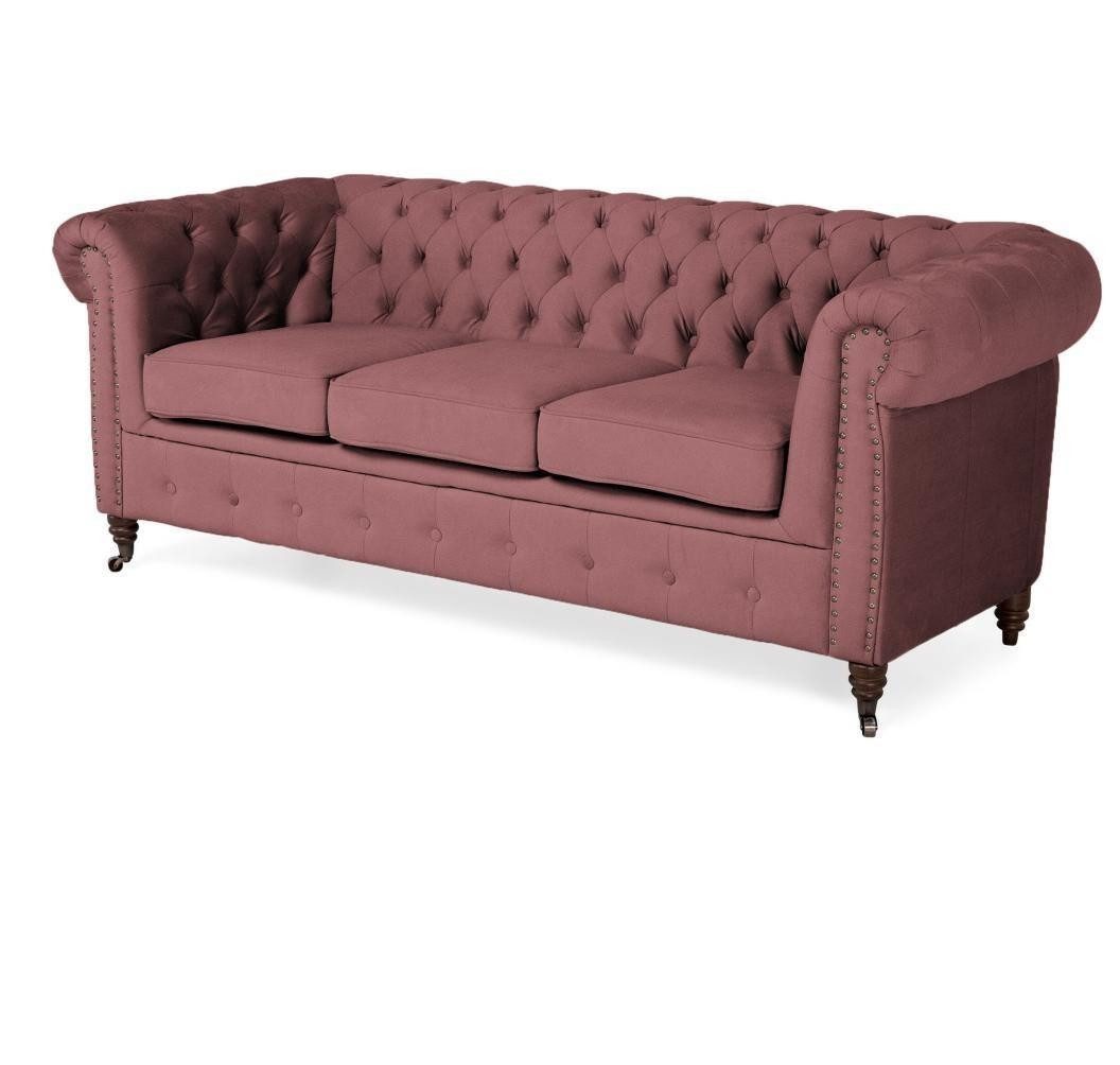 Xlmoebel Chesterfield-Sofa Elegante Polsterbank mit hochwertigem Stoffbezug in klassischem Design, Hergestellt in Europa
