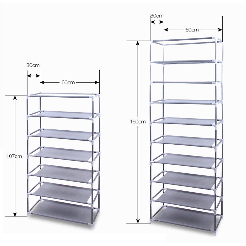 Auledio Schuhregal Schuhschrank mit 10 Ebenen, Schuhregal Schmal, 60 x 30 x günstig online kaufen