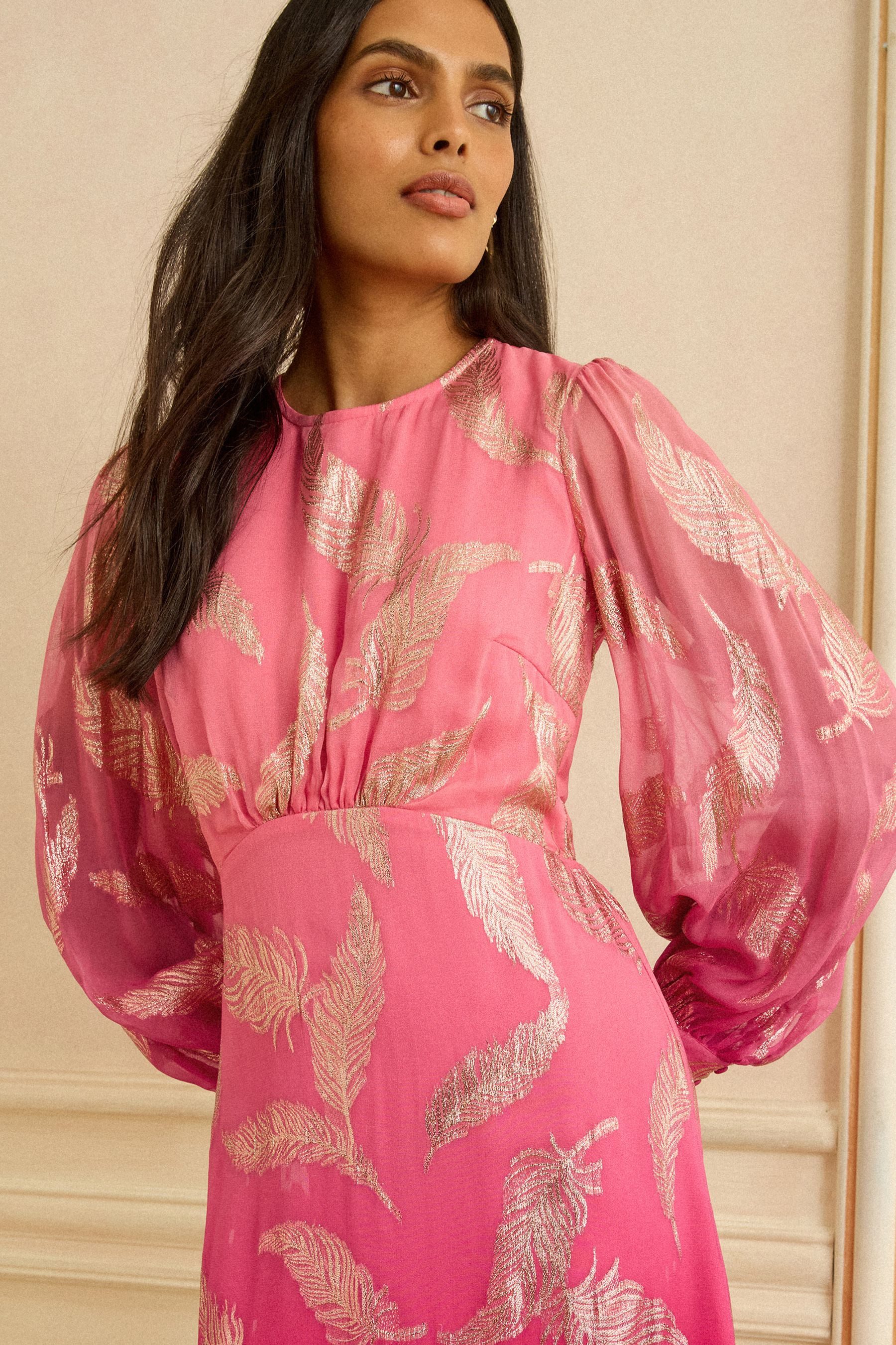 Love & Roses Maxikleid Love & Roses Maxikleid mit Manschetten, Regular (1-tlg)