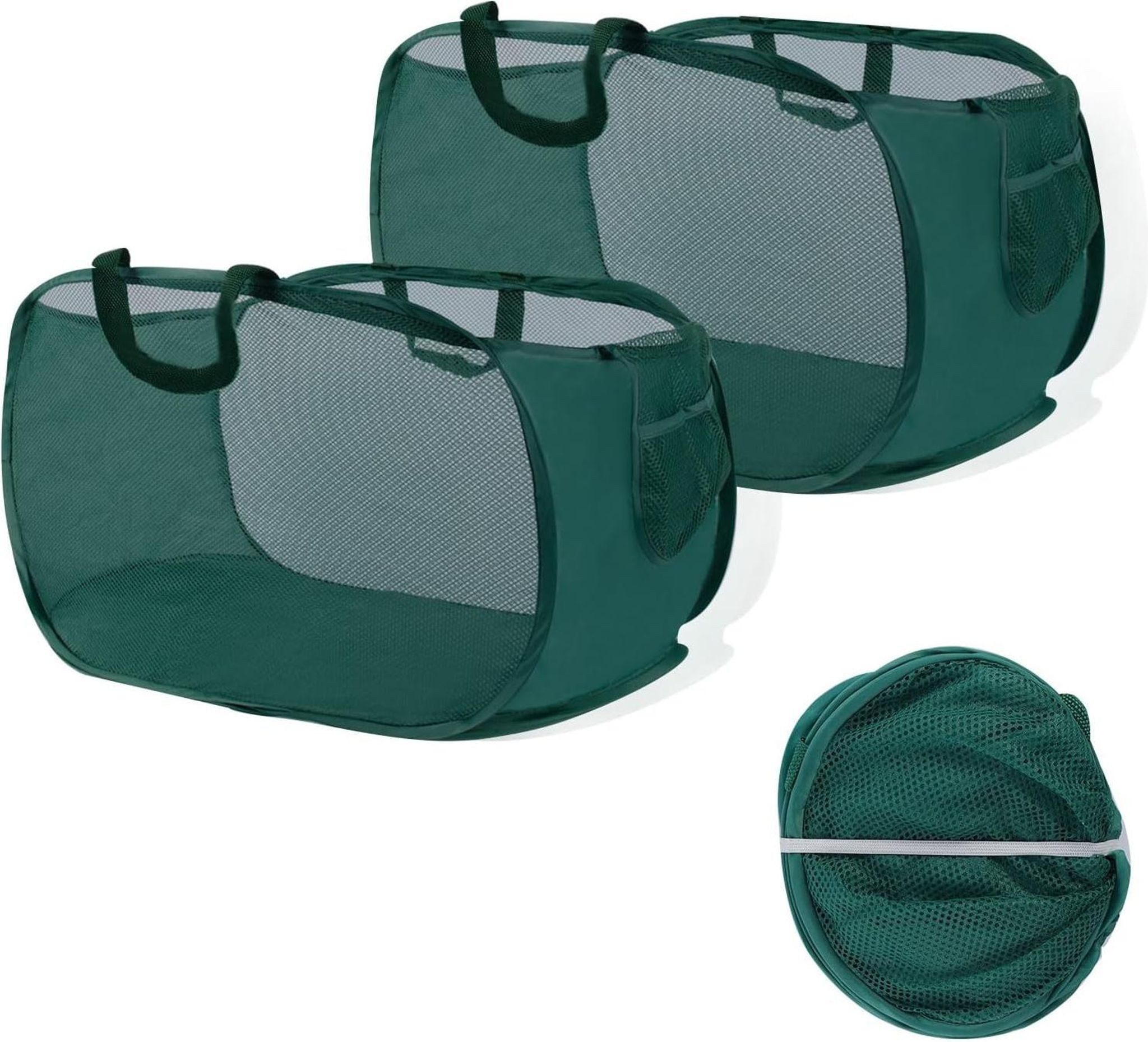 FELIXLEO Wäschetonne 2 Faltbare Wäschekörbe 75L mit Griff für Camping Reisen