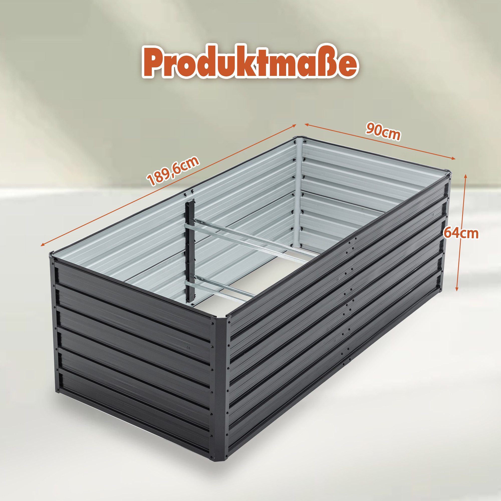 Thanaddo Hochbeet Metall Pflanzbeet Gartenbeet Pflanzkasten Pflanzkasten Blumenkasten, für Garten & Terrasse