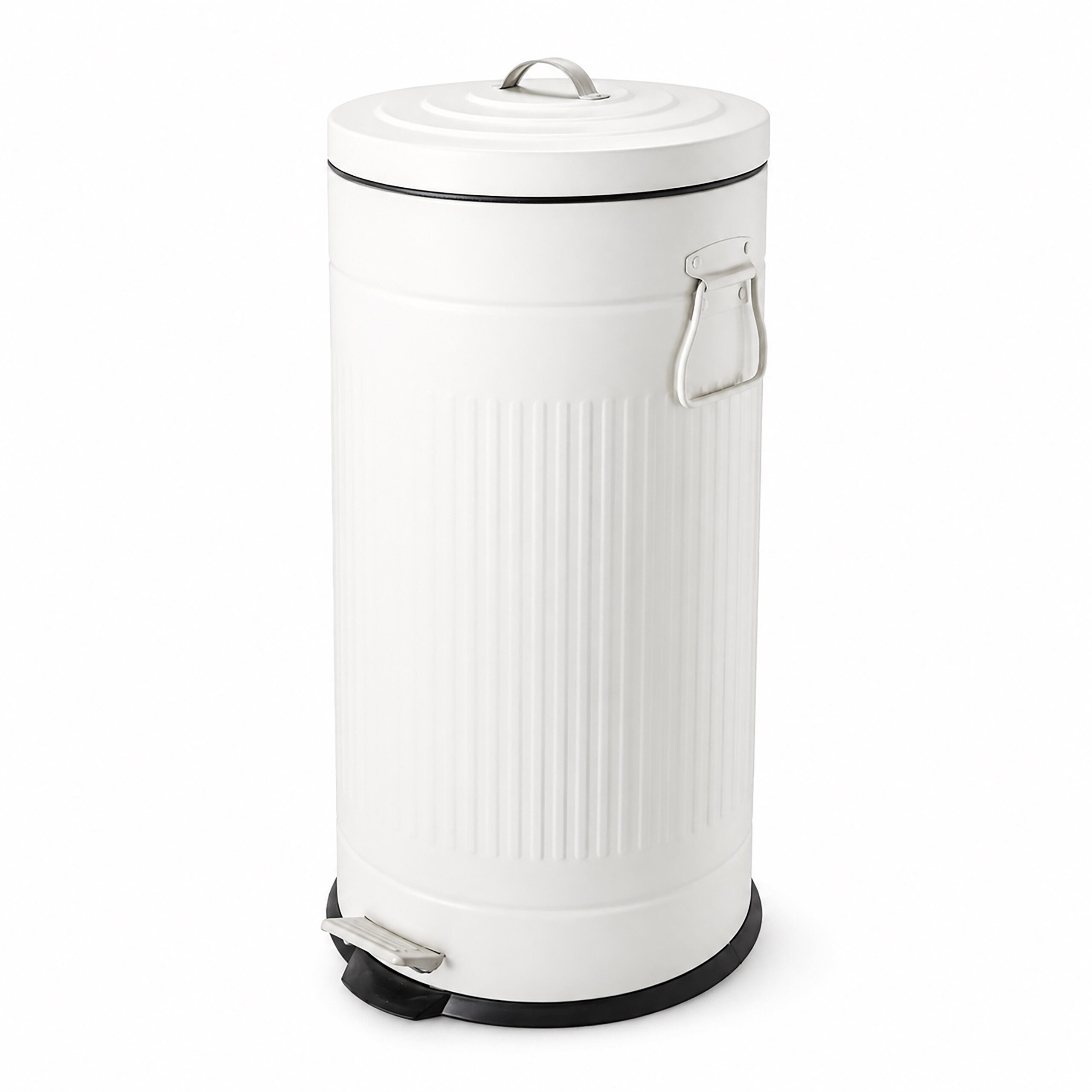 relaxdays Mülleimer Retro Mülleimer 30 Liter, weiß