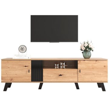 REDOM Lowboard TV-Schrank mit Einlegböden, TV-Schrank, mit 2 Türen und 1 Schublade