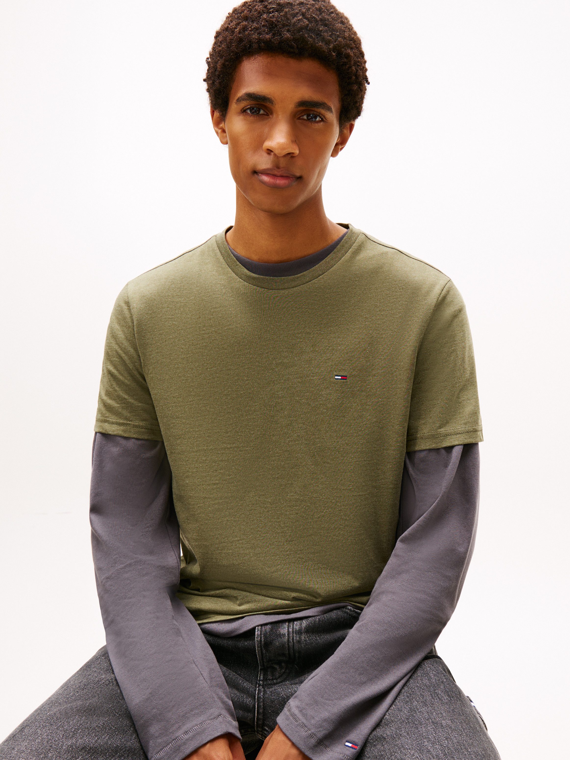 Tommy Jeans T-Shirt TJM XSLIM JASPE HTR TEE EXT Mit Rundhalsausschnitt günstig online kaufen