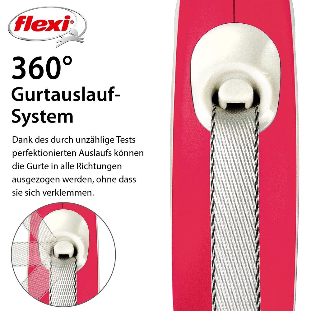 flexi Flexileine Flexi "NEW COMFORT" mit Gurt rot, Kunststoff, Metall, Nylon