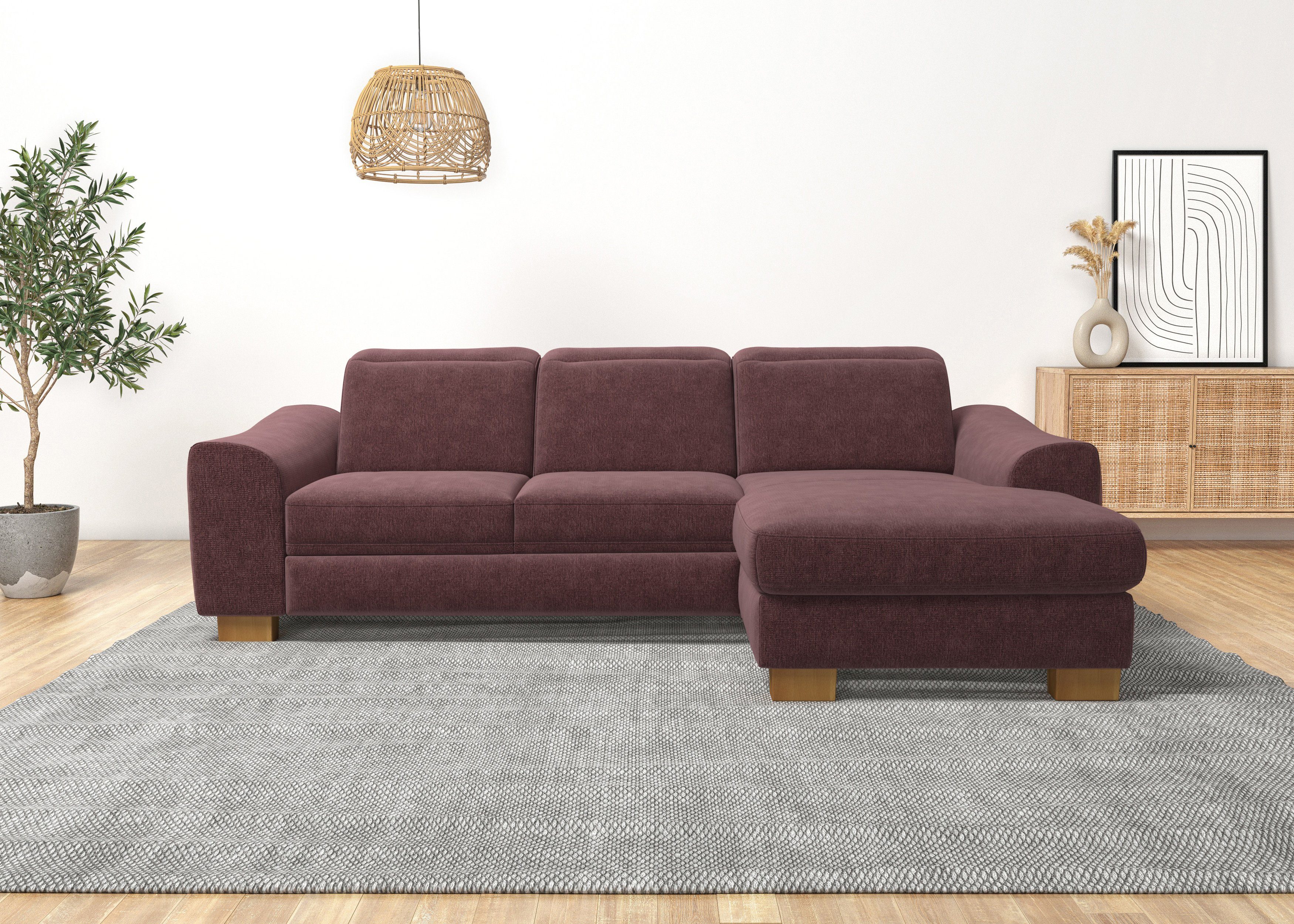 Home affaire Ecksofa Dundee L-Form, wahlweise mit Kopfteilverstellung und zusätzlich mit Schlaffunktion