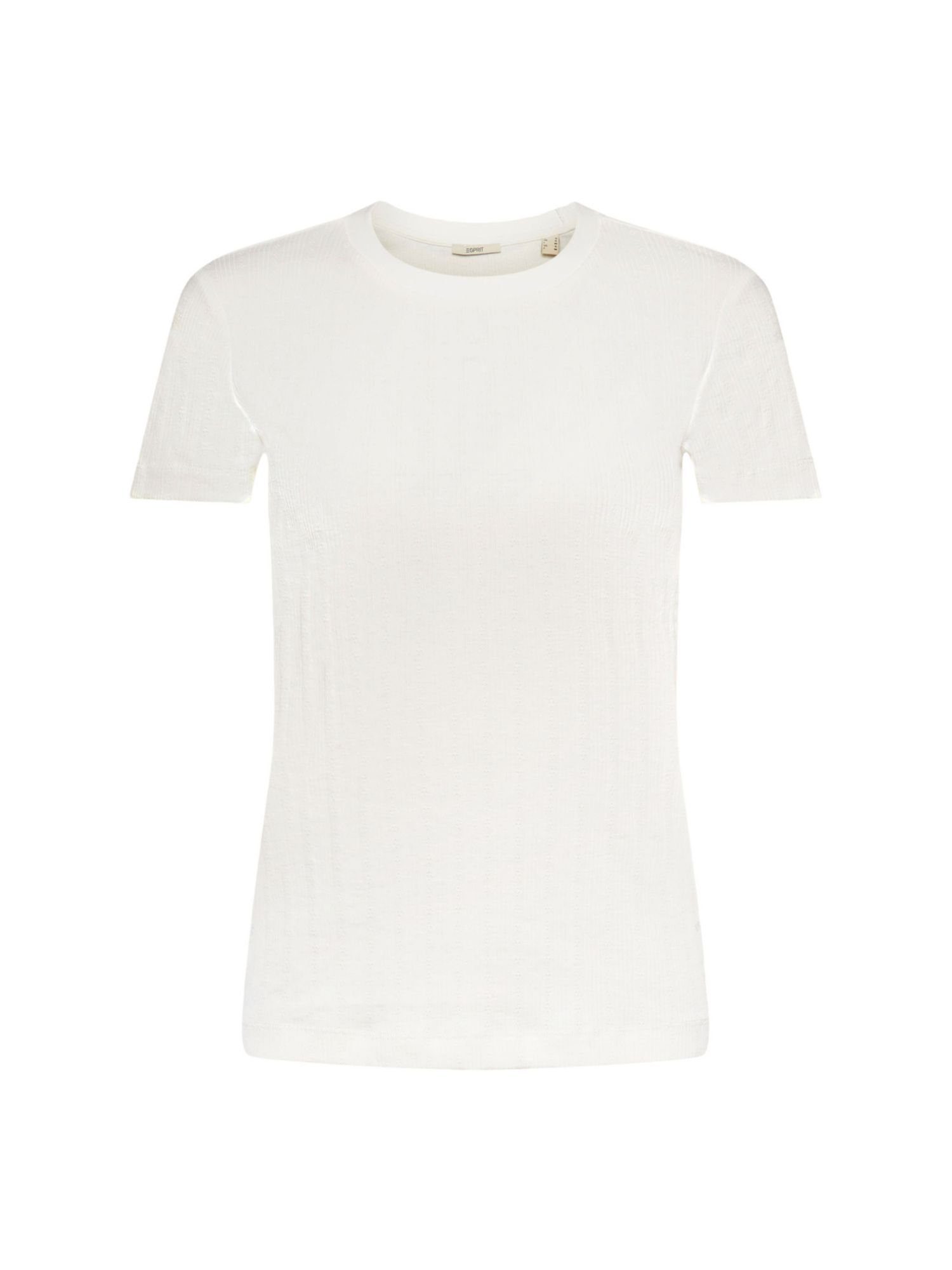 Esprit T-Shirt Pointelle-T-Shirt (1-tlg) OFF WHITE