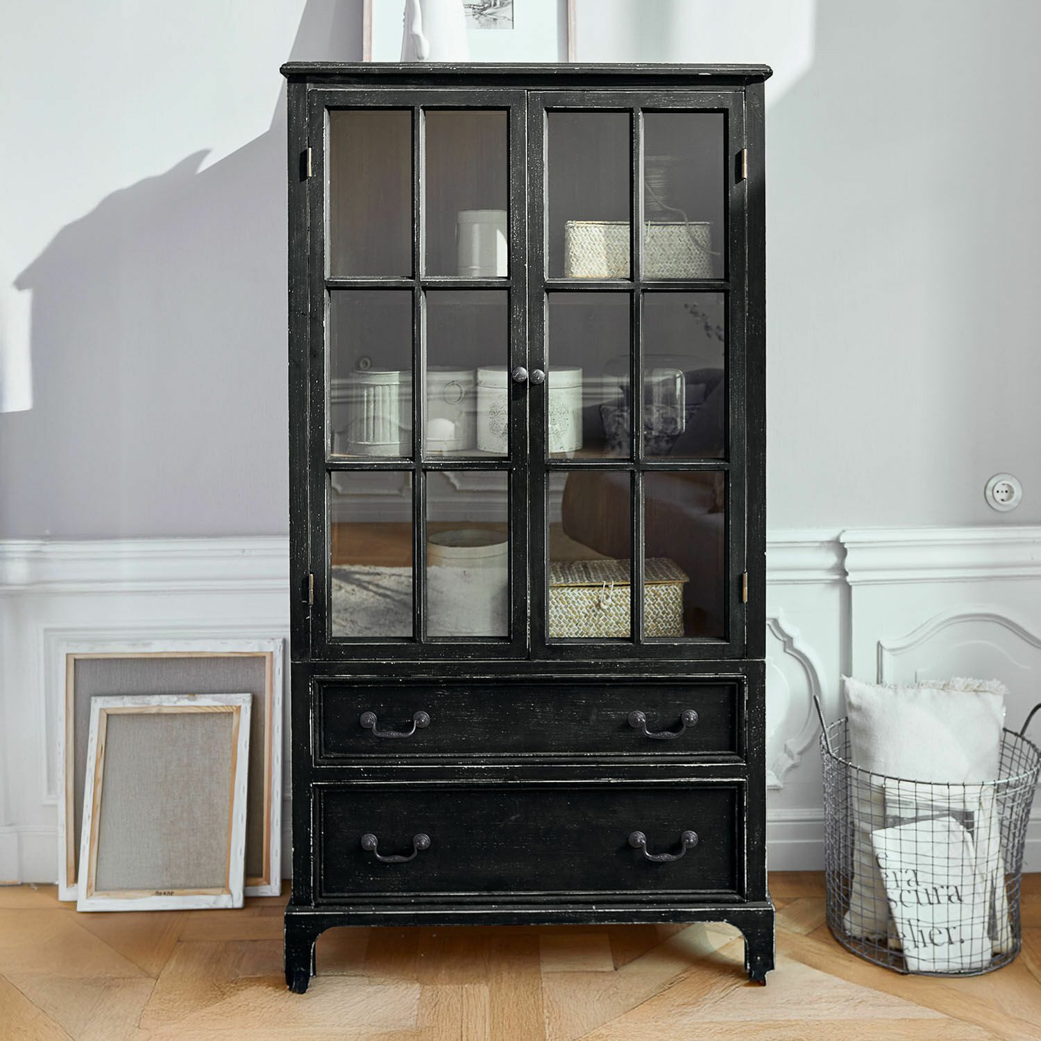 Mirabeau Hochschrank Schrank Jarrowfield antikschwarz