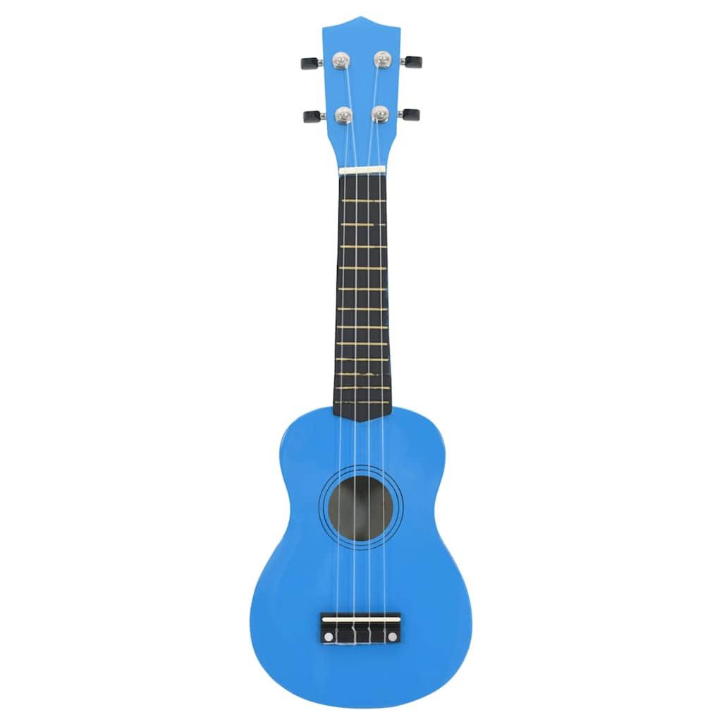 vidaXL Ukulele Sopran-Ukulele-Set mit Tasche für Kinder Babyblau 23"