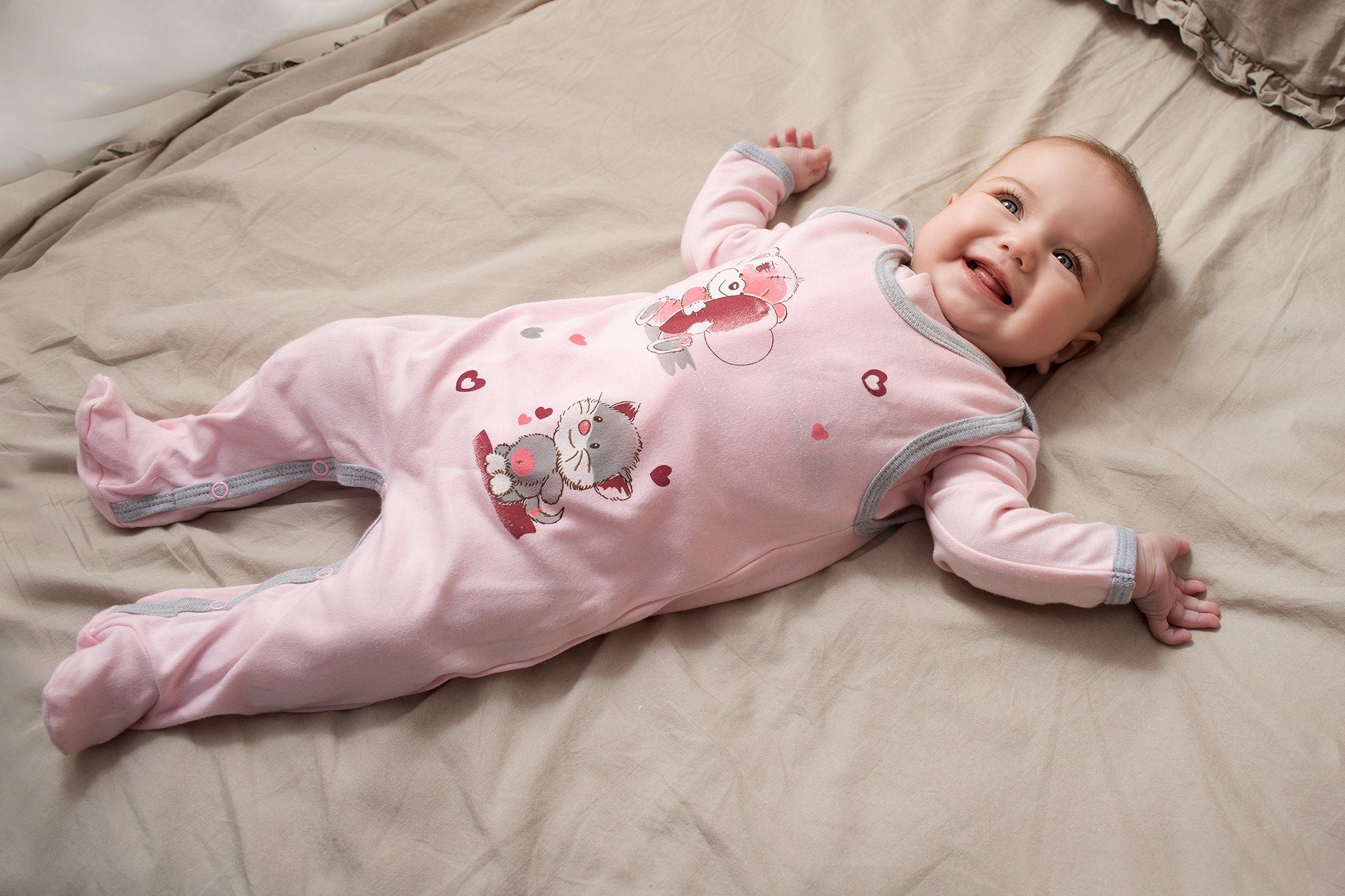 Makoma Strampler Baby Erstausstattung Rosa Baumwolle mit 2-tlg) (Set, Langarmshirt Strampler-Set für 100% Mädchen