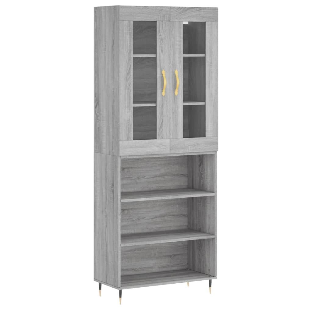 vidaXL Highboard Highboard Grau Sonoma 69,5x34x180 cm Holzwerkstoff (1 St)
