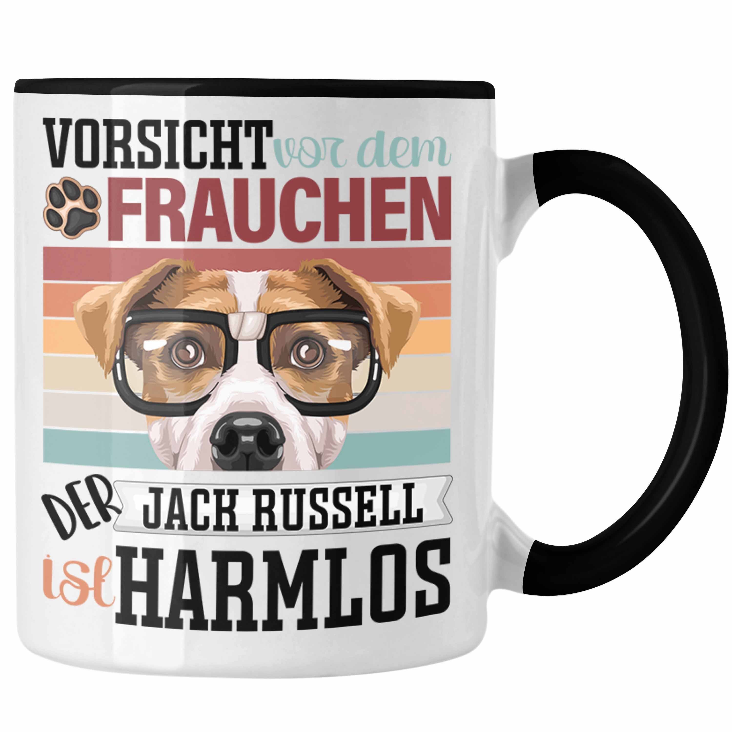 Trendation Tasse Jack Russell Besitzerin Frauchen Tasse Geschenk Lustiger Spruch Gesche Schwarz