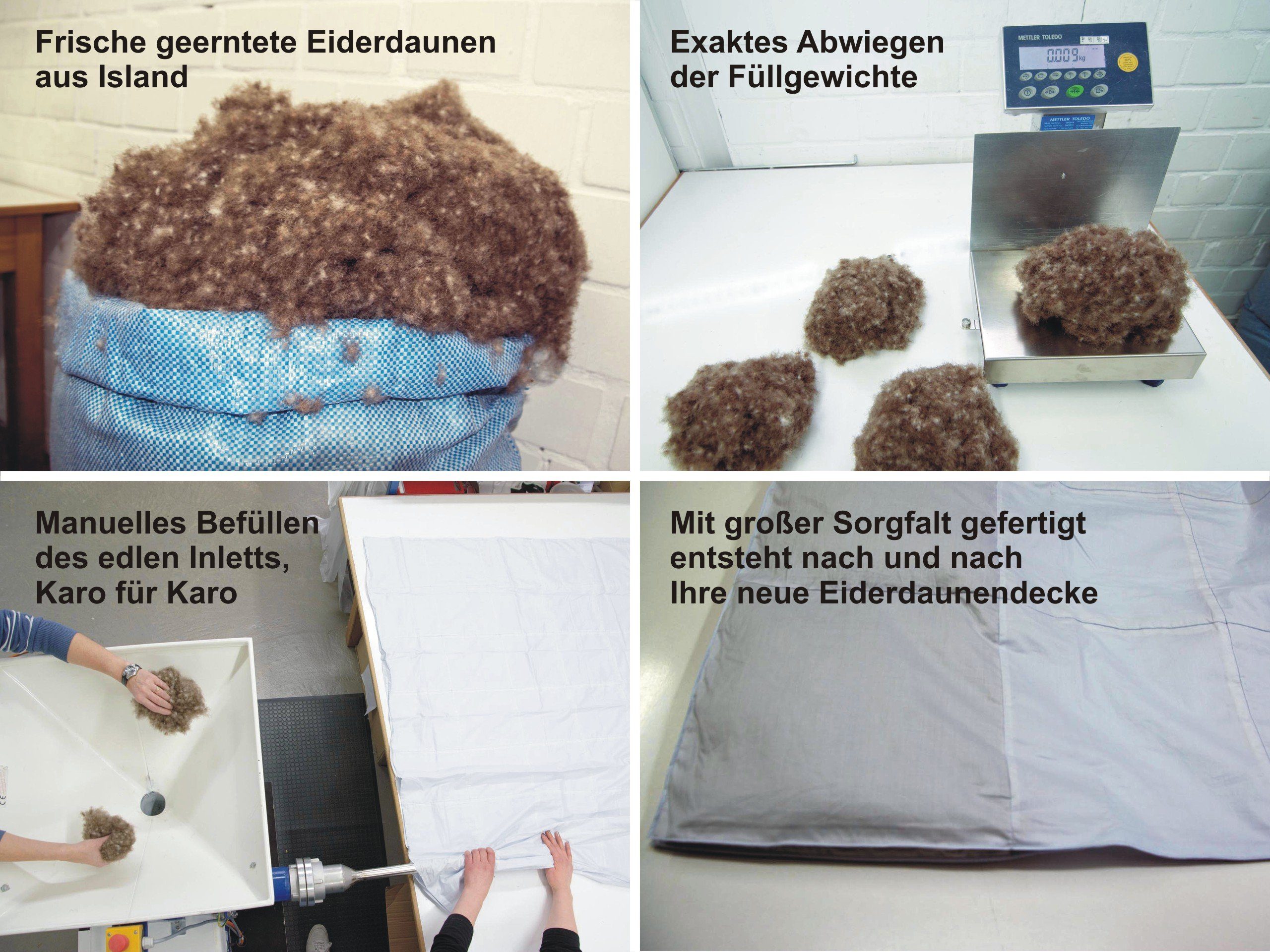 Daunenbettdecke, Übergangsdecke Füllung: Eiderdaunen, der (Wärmegrad geeignet 3), EIDERDAUNEN 100% Nacht, für Königin ORIGINAL Allergiker