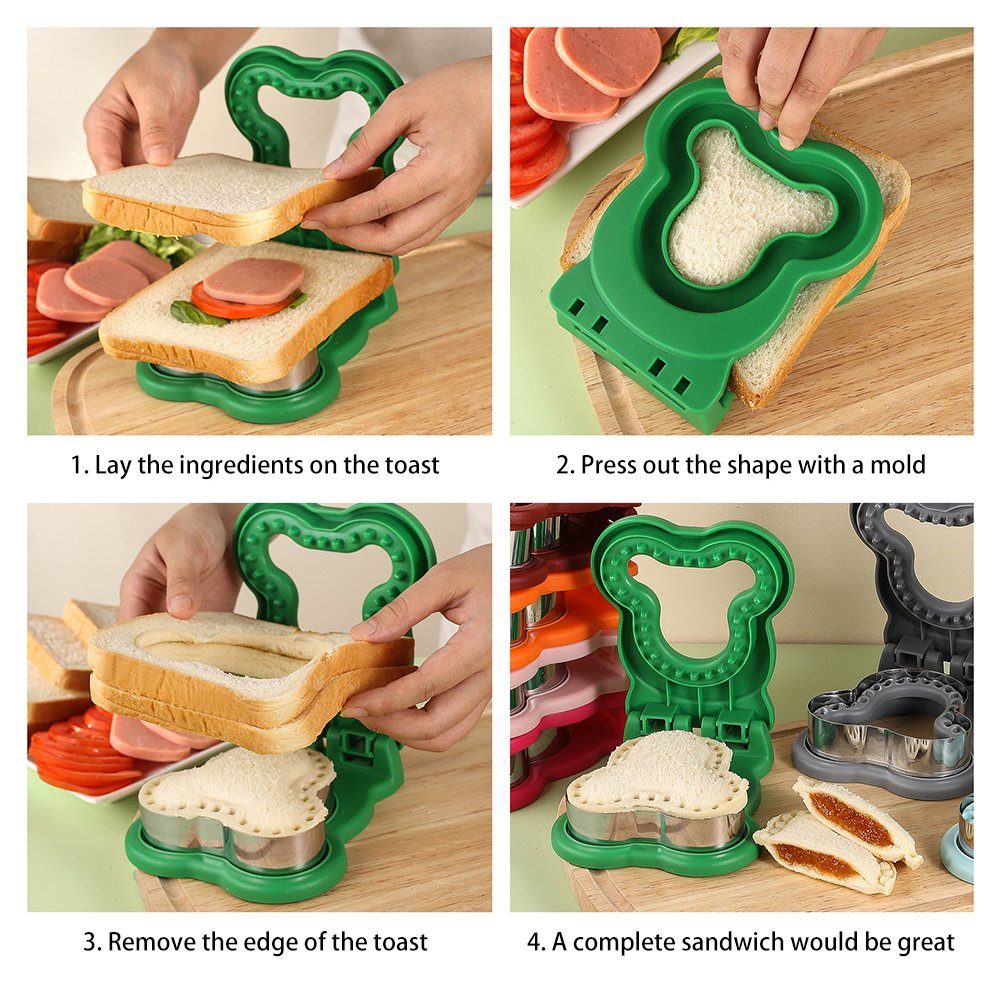 Versiegelung Sandwiches-Formen, Schneider orange Ausstechform Blusmart Bärenförmigen Mit Und