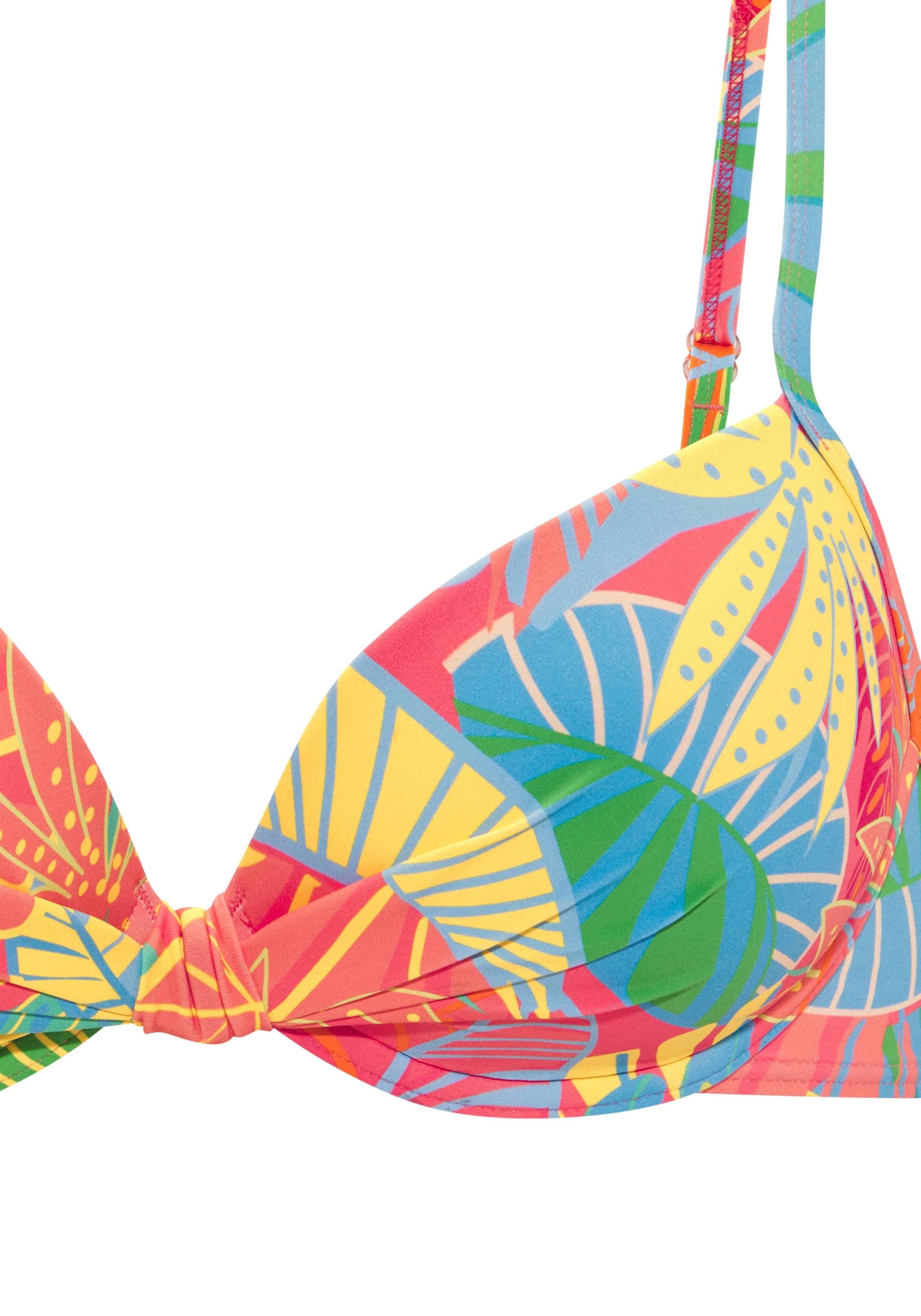 s.Oliver Bügel-Bikini-Top Yana, mit stylischem Blätterdruck