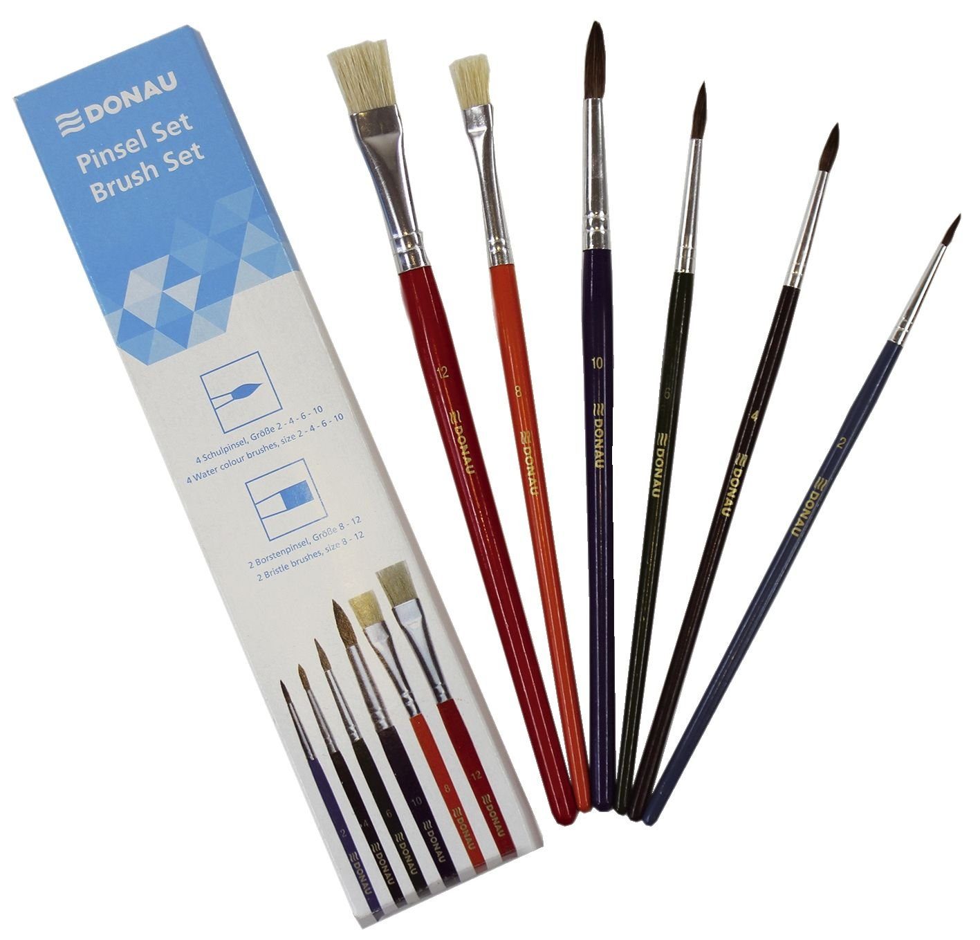 DONAU DONAU Pinsel-Set Größe 2, 4, 6, 8, 10, 12, 6-teilig Tintenpatrone | Tintenpatronen
