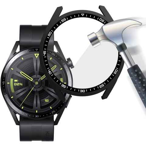 MSM Smartwatch-Hülle Hülle für Huawei Watch GT3 Schutzhülle 46mm 42mm Schutzglas Case Display Panzerfolie 9H