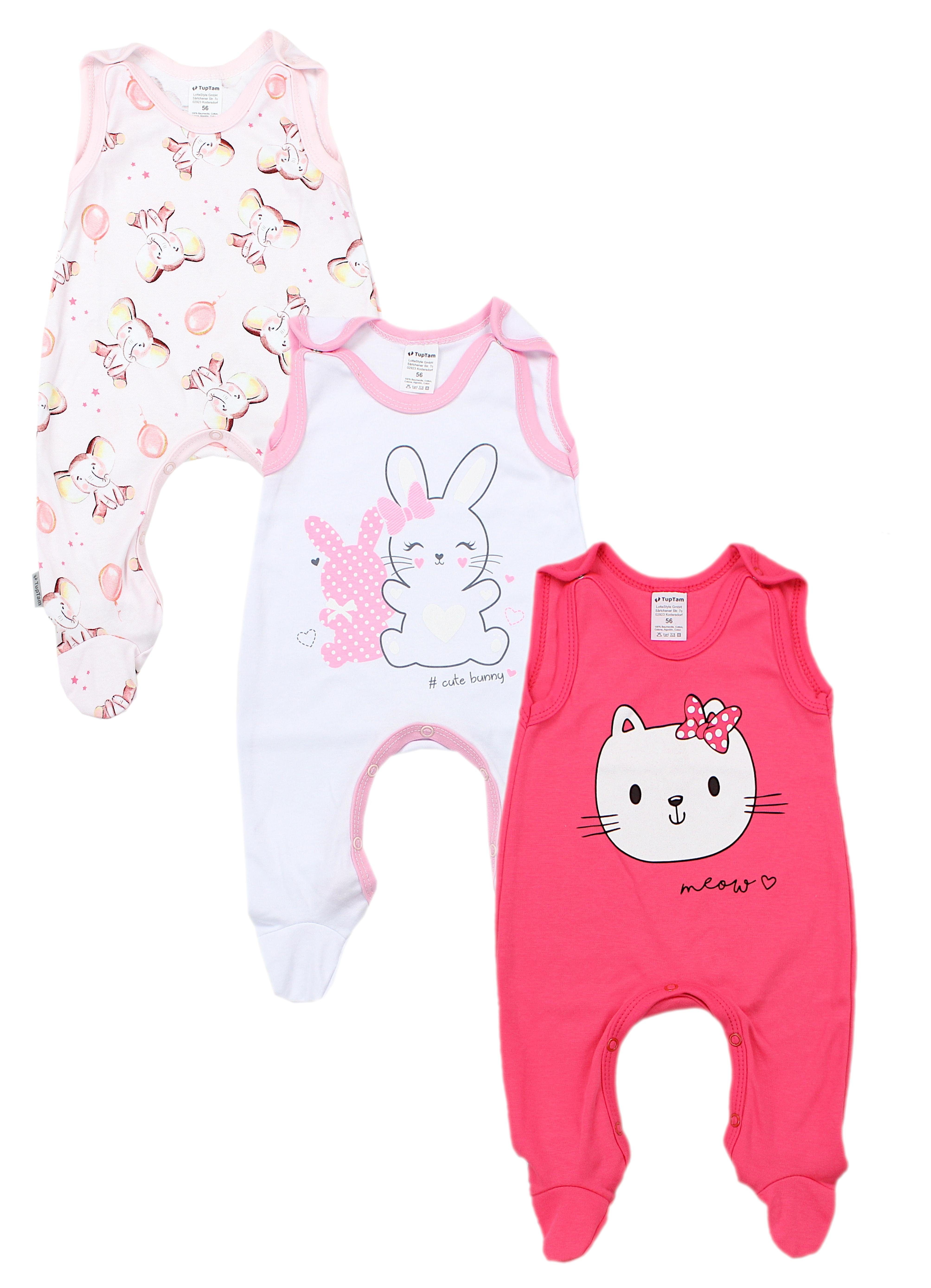 TupTam Strampler TupTam Baby Mädchen Strampler mit Aufdruck Spruch 3er Pack Farbenmix 2