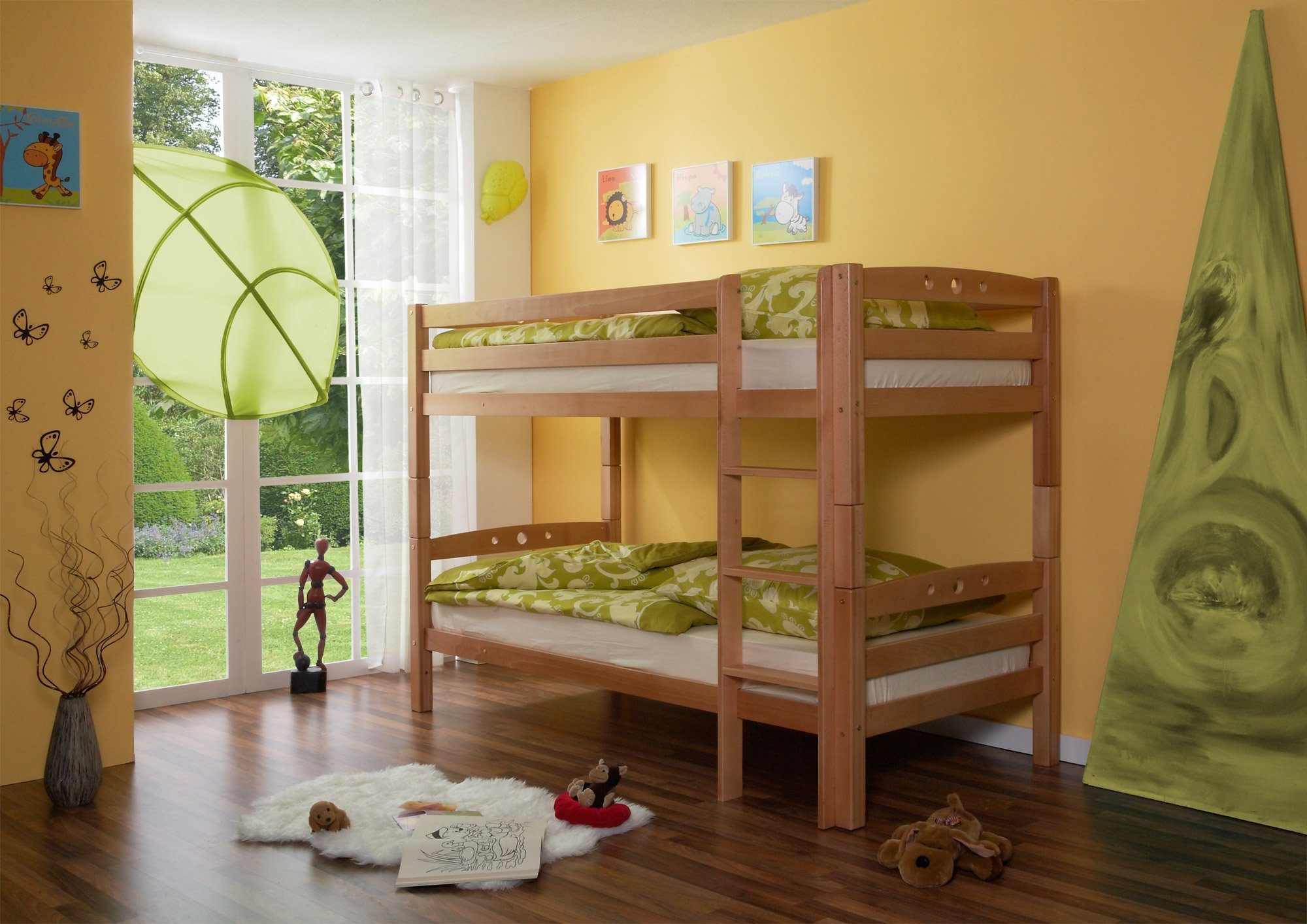 Ticaa Etagenbett Etagenbett "Lupo" Buche Natur
