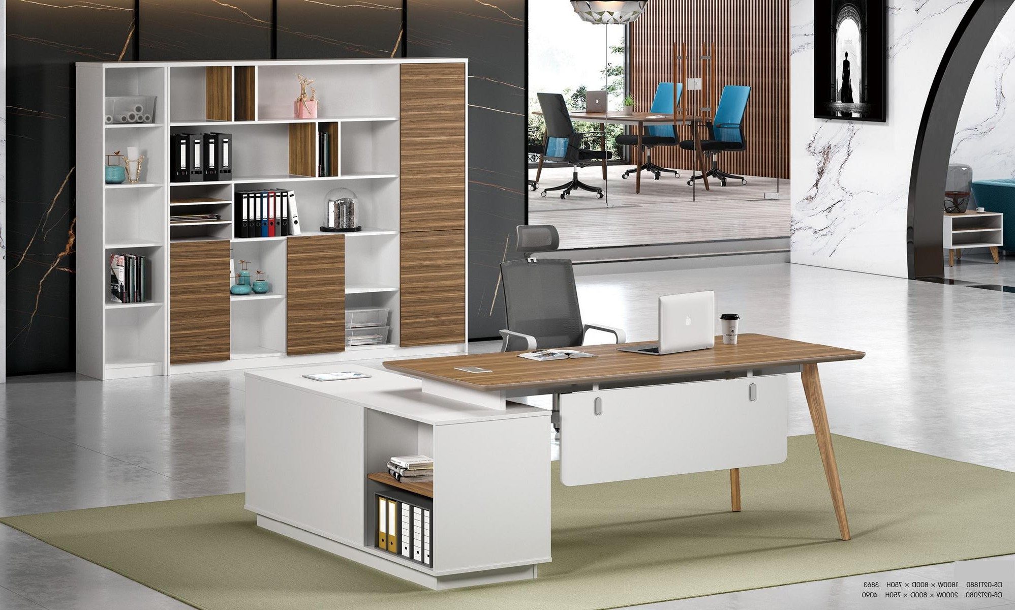 Xlmoebel Büromöbel-Set XLMOEBEL Eckschreibtisch und Aktenschrank in Weiß, Made in Europa