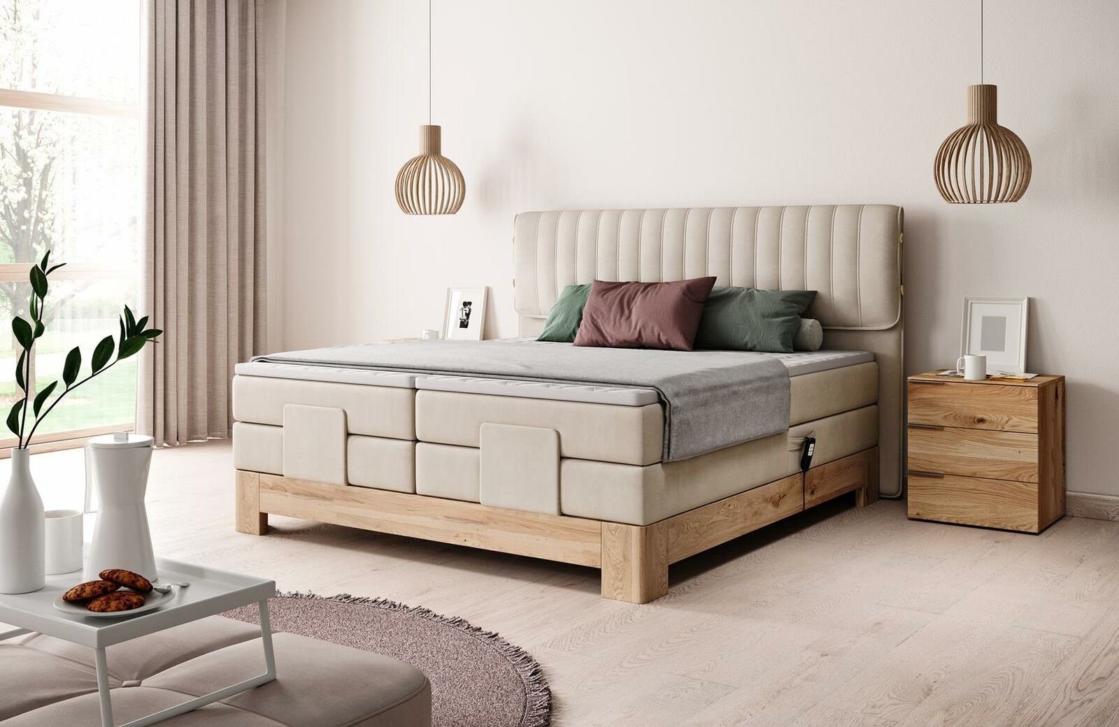 JVmoebel Bett, Automatisches Boxspringbett Bett Doppel Luxus Schlaf Zimme