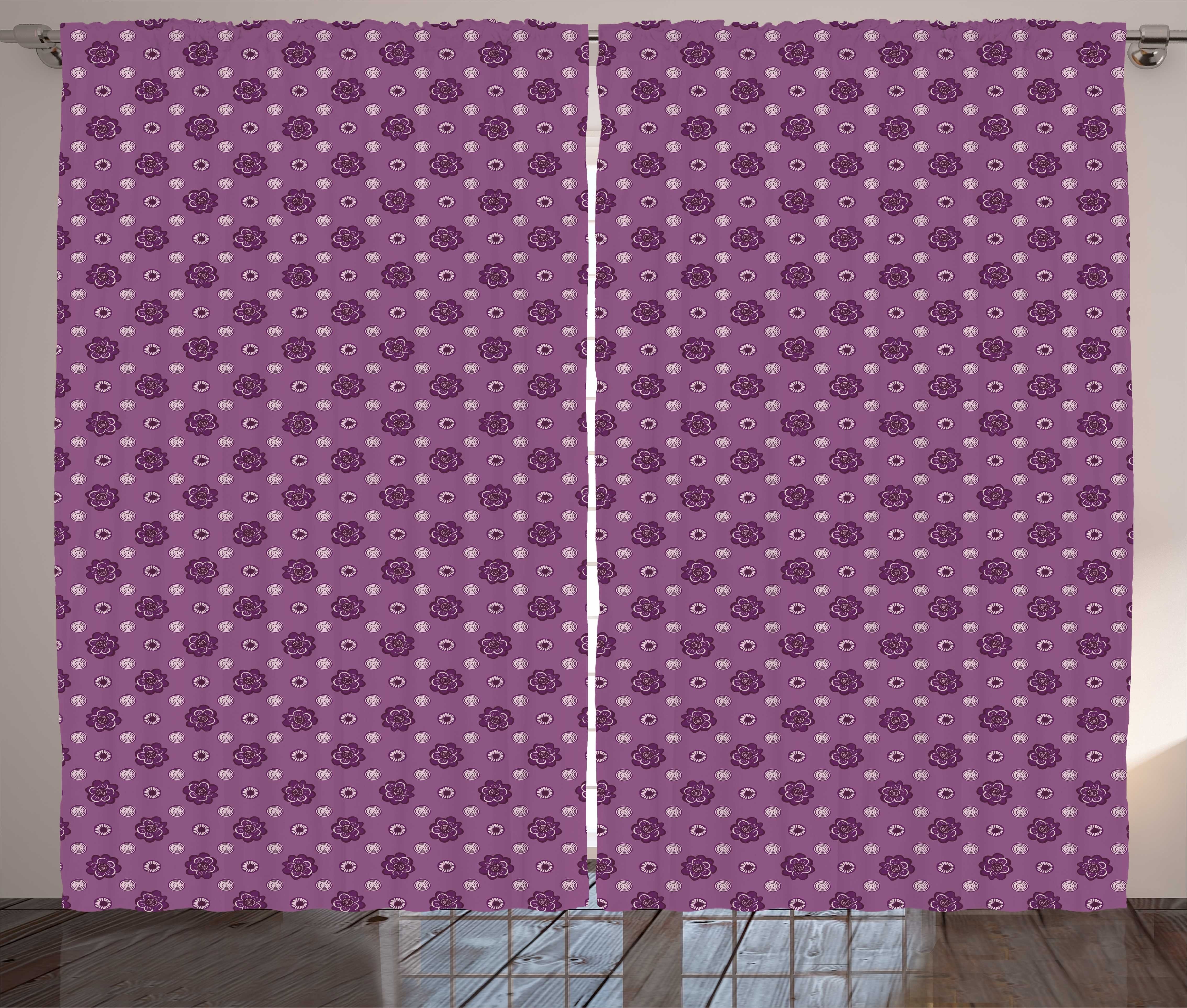 Gardine Schlafzimmer Kräuselband Vorhang mit Schlaufen und Haken, Abakuhaus, Gedämpfte Farben Zusammenfassung Petals