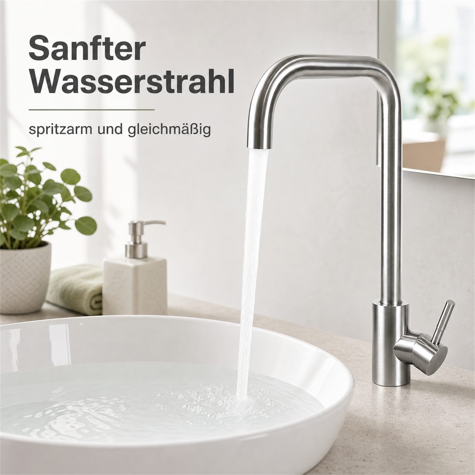 Ledklang Küchenarmatur Hochdruck Edelstahl Spültischarmatur 360° schwenkbarem Auslauf (1-St) für Spüle & Waschbecken – Bild 2 von 5