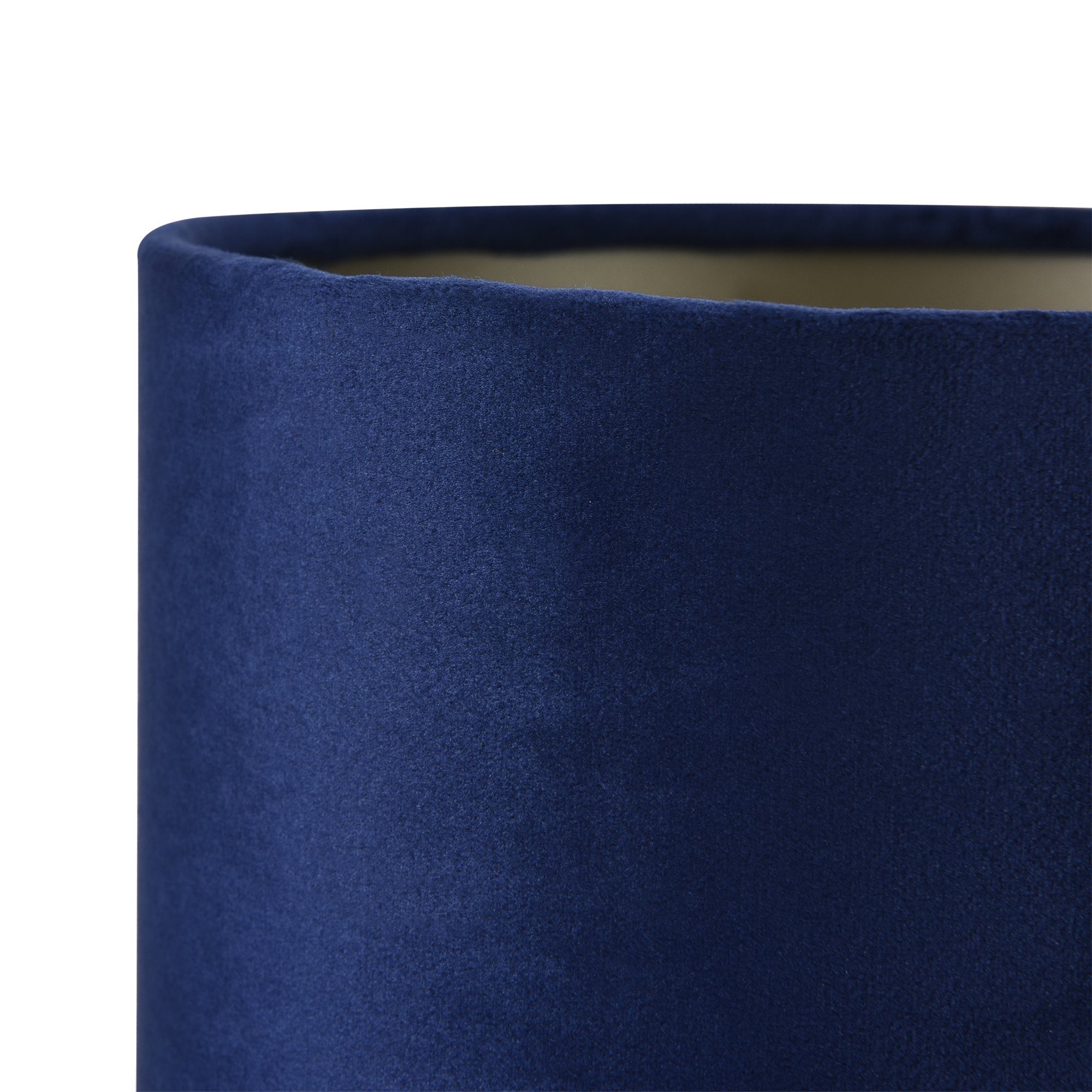 lux.pro Tischleuchte, ohne Leuchtmittel, »Deventer« Schwarz/Kupfer, Schirm aus blauer Flanell 1xE14