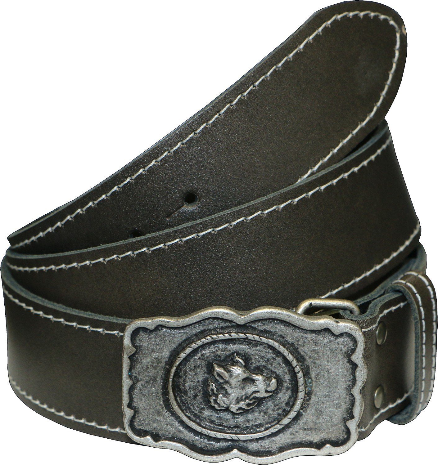 Trachtengürtel Aus Rindsleder - Mit Jagdschnalle Made In Austria
