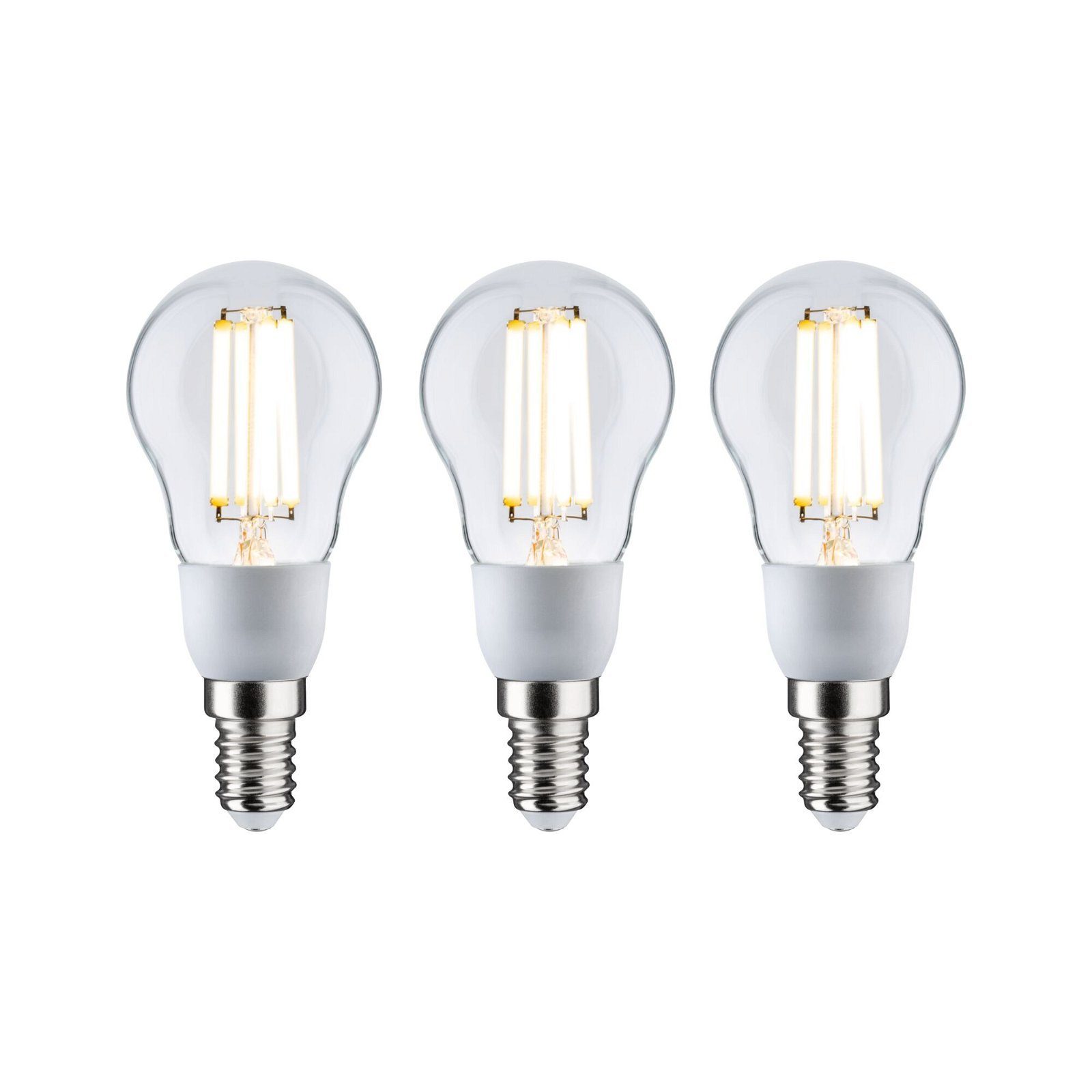 Paulmann LED-Leuchtmittel Eco-Line 3er Pack Tropfen 525lm 2,5W 3000K klar 230V, Warmweiß