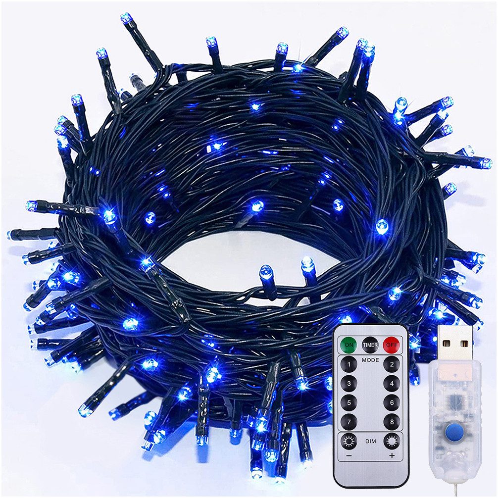 LED-Lichterkette Wasserdicht 8 Modi Dimmbar Lichterkette mit Fernbedienung, USB