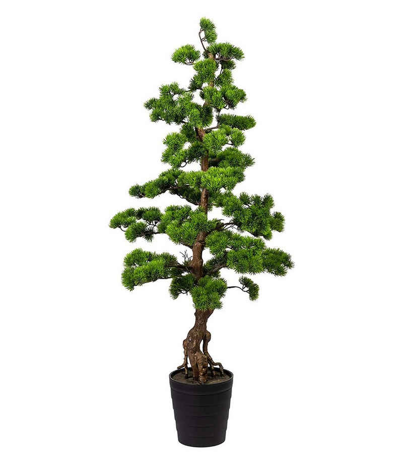 Kunstbonsai XL Bonsai künstlich Zimmerpflanze Dekopflanze groß 384 Bonsai Baum Künstlich, PassionMade, Höhe 140 cm, Bonsai Kunstpflanze im Topf