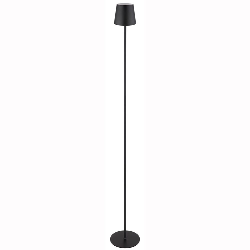 GLOBO LIGHTING LED Stehlampe, LED-Leuchtmittel fest verbaut, Warmweiß, Stehlampe Außenleuchte Touchdimmer Metall schwarz Akku IP44 H 120 cm