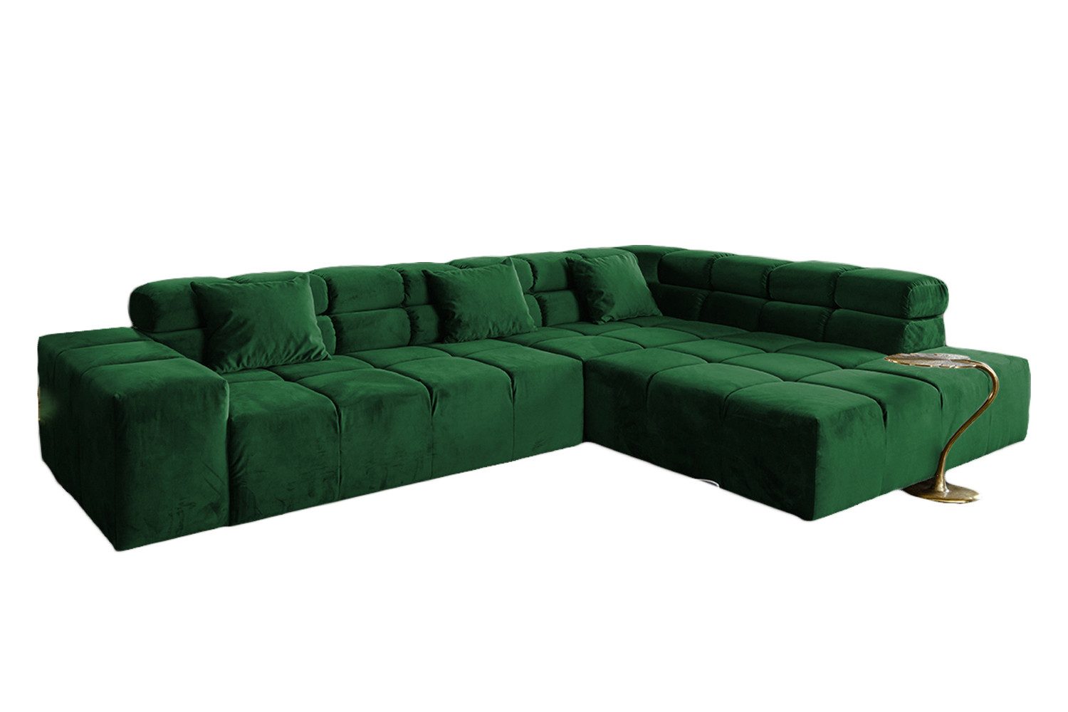 KAWOLA Ecksofa NEVADA, Couch L-Form rechts oder links, mit oder ohne Sitzvorzug Velvet