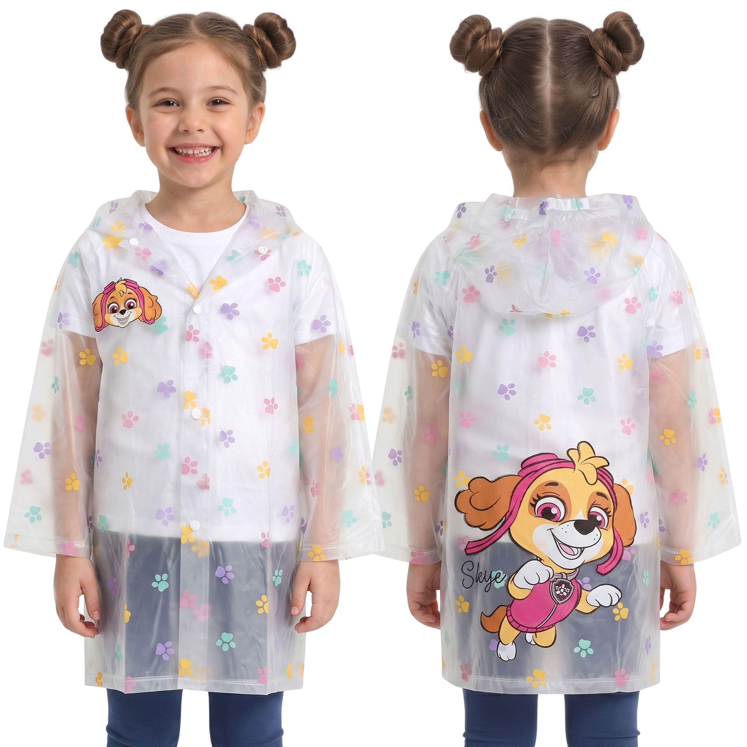 Sarcia.eu Regenjacke Paw Patrol Transparenter Mädchen-Regenmantel MIT KAPUZE, Regencape